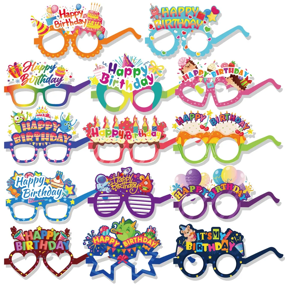 howaf-happy-birthday-brille-partybrille-28-st-ck-papier-bunt image 1