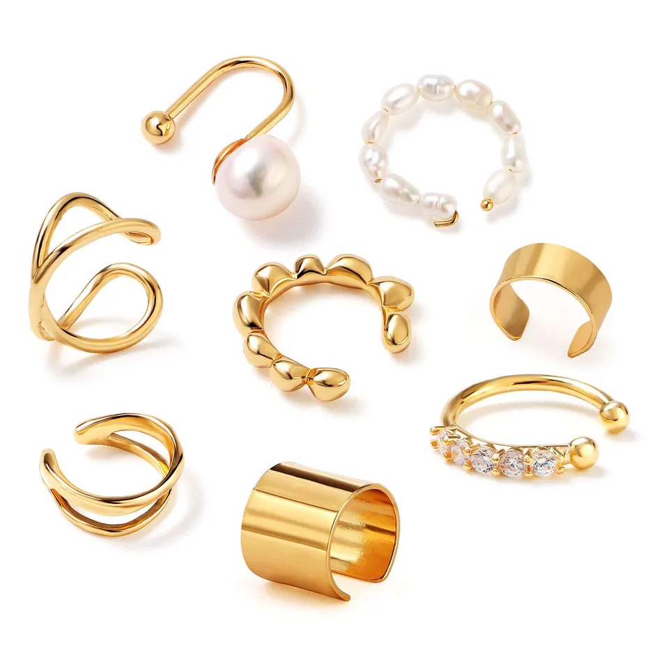 tacobear-ear-cuff-gold-8-st-ck-ohrmanschette-ohne-piercing image 1