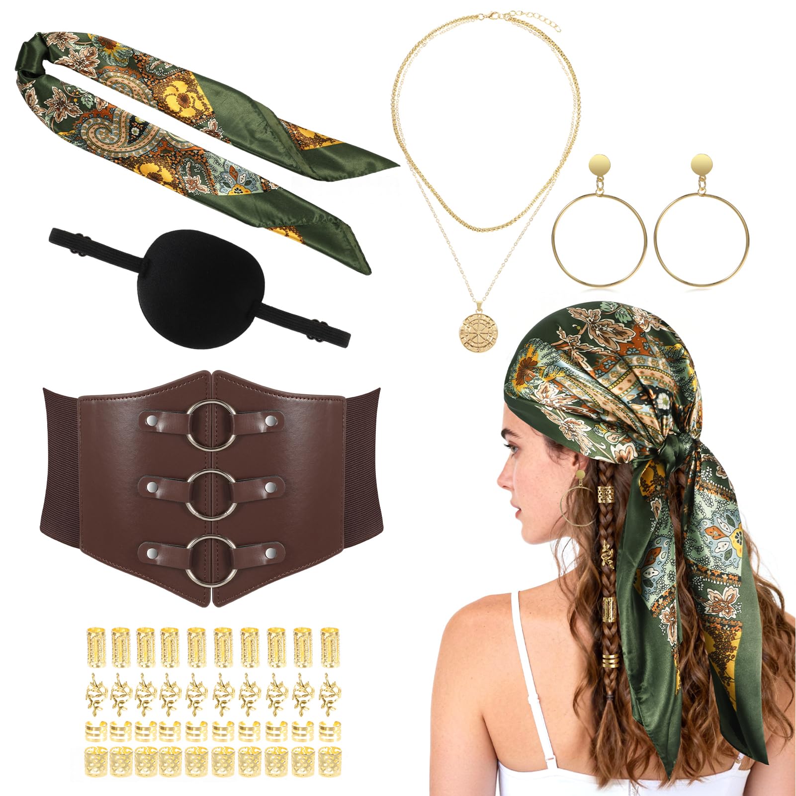 howaf-piratenkost-m-damen-rot-accessoire-set-fasching image 8