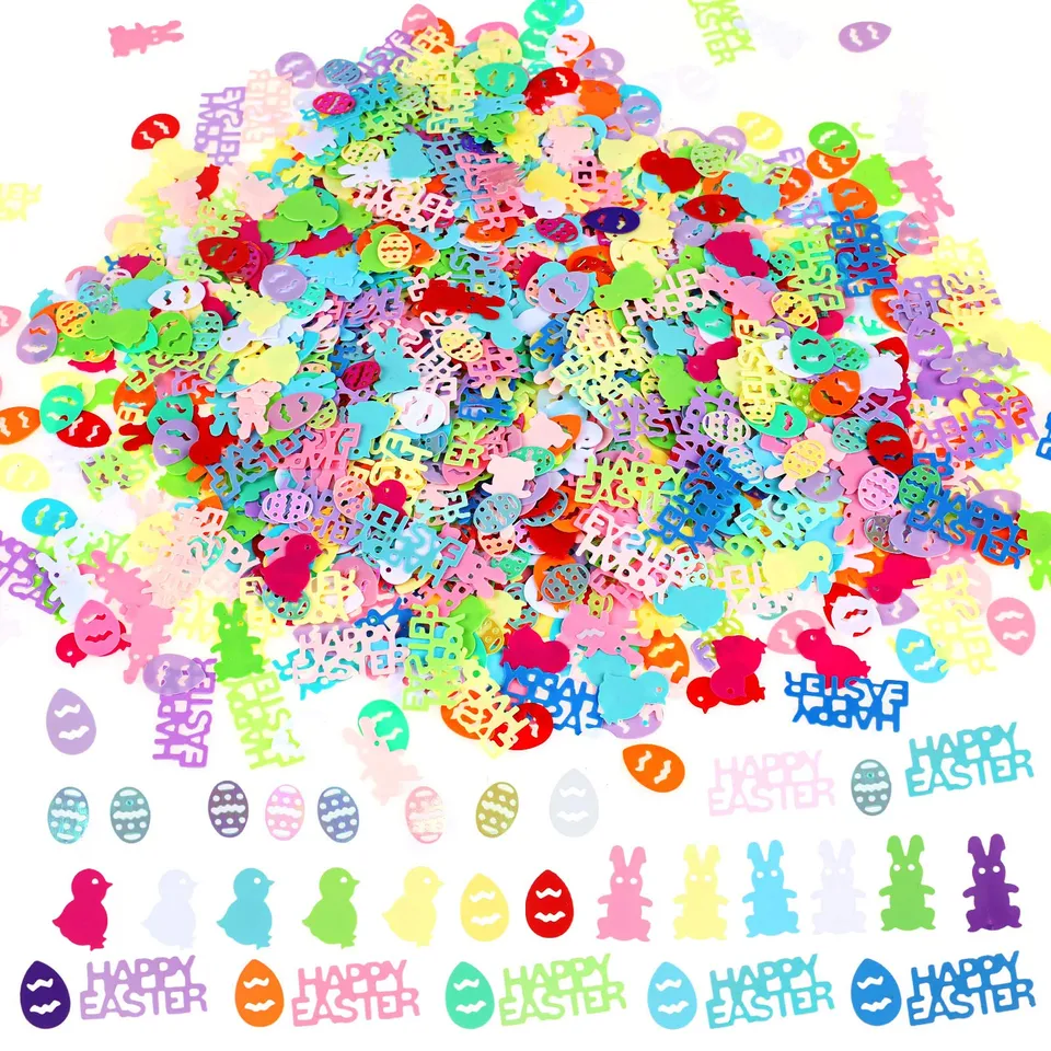 howaf-ostern-konfetti-tischdeko-glitzer-60g-bunt image 1