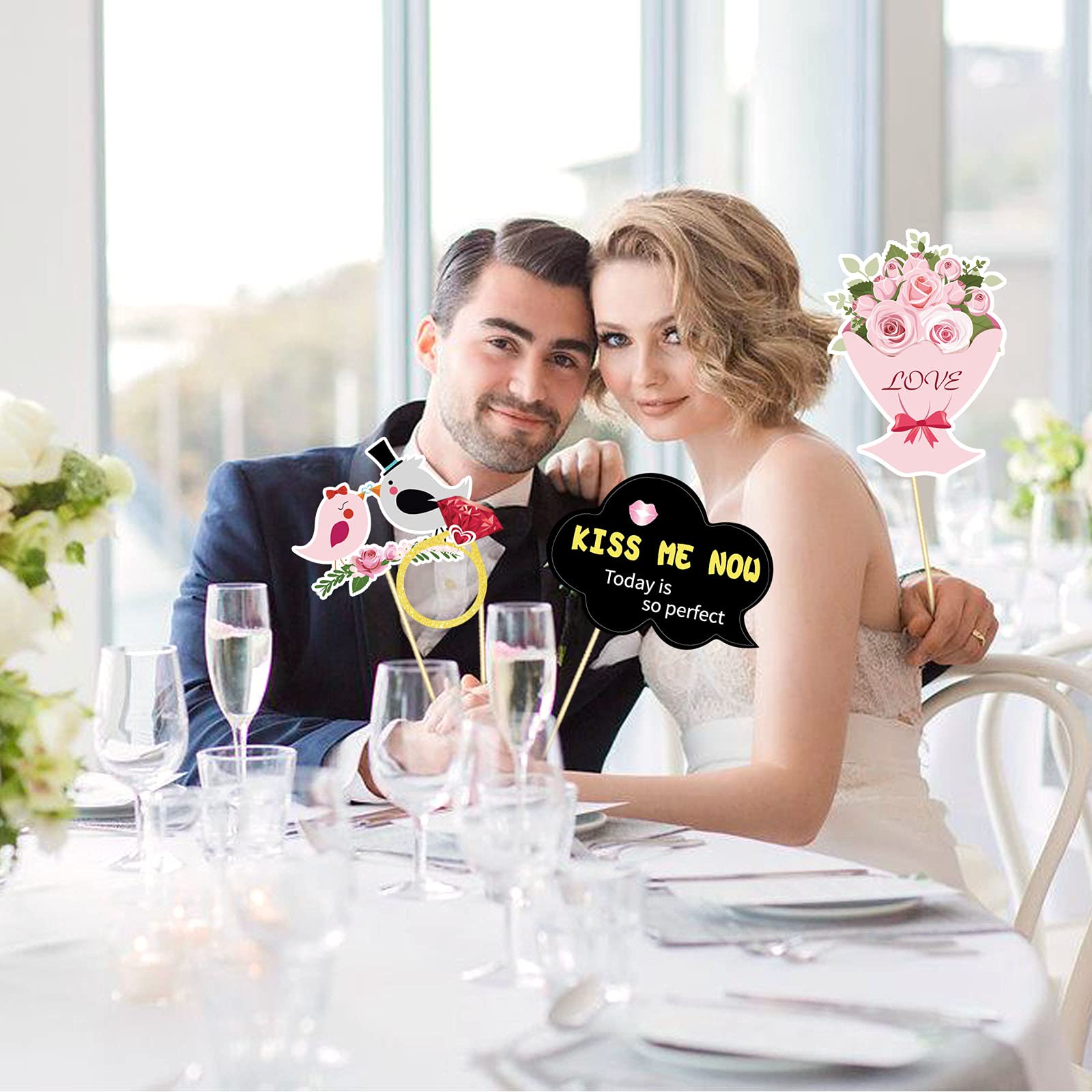 howaf-photo-booth-props-fotobox-requisiten-43-tlg-ros-gold-hochzeit image 6