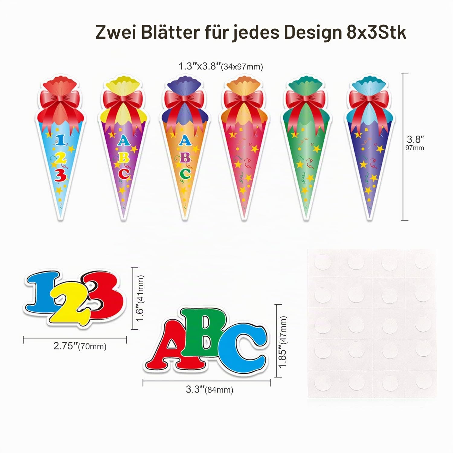 howaf-einschulung-konfetti-tischdeko-stil-b-24-st-ck-pappe image 2