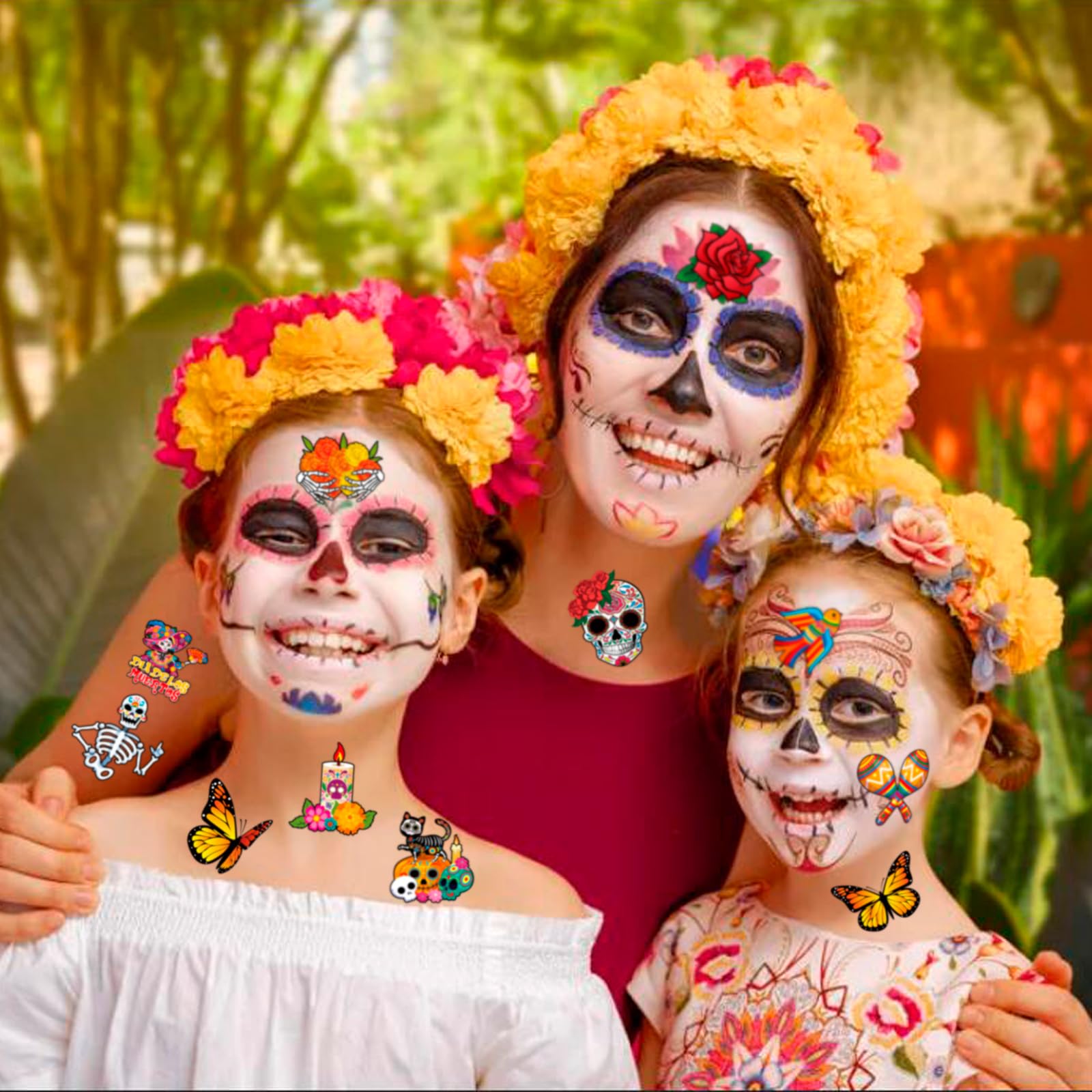 howaf-halloween-tattoo-kinder-96-st-ck-tag-der-toten-totenkopf image 5