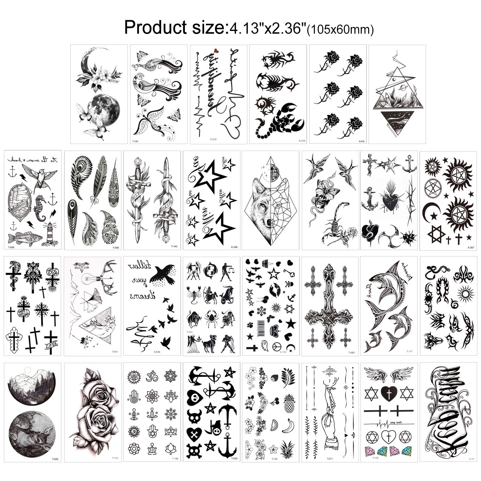 howaf-tempor-re-tattoos-schwarz-40-bl-tter-klein image 2