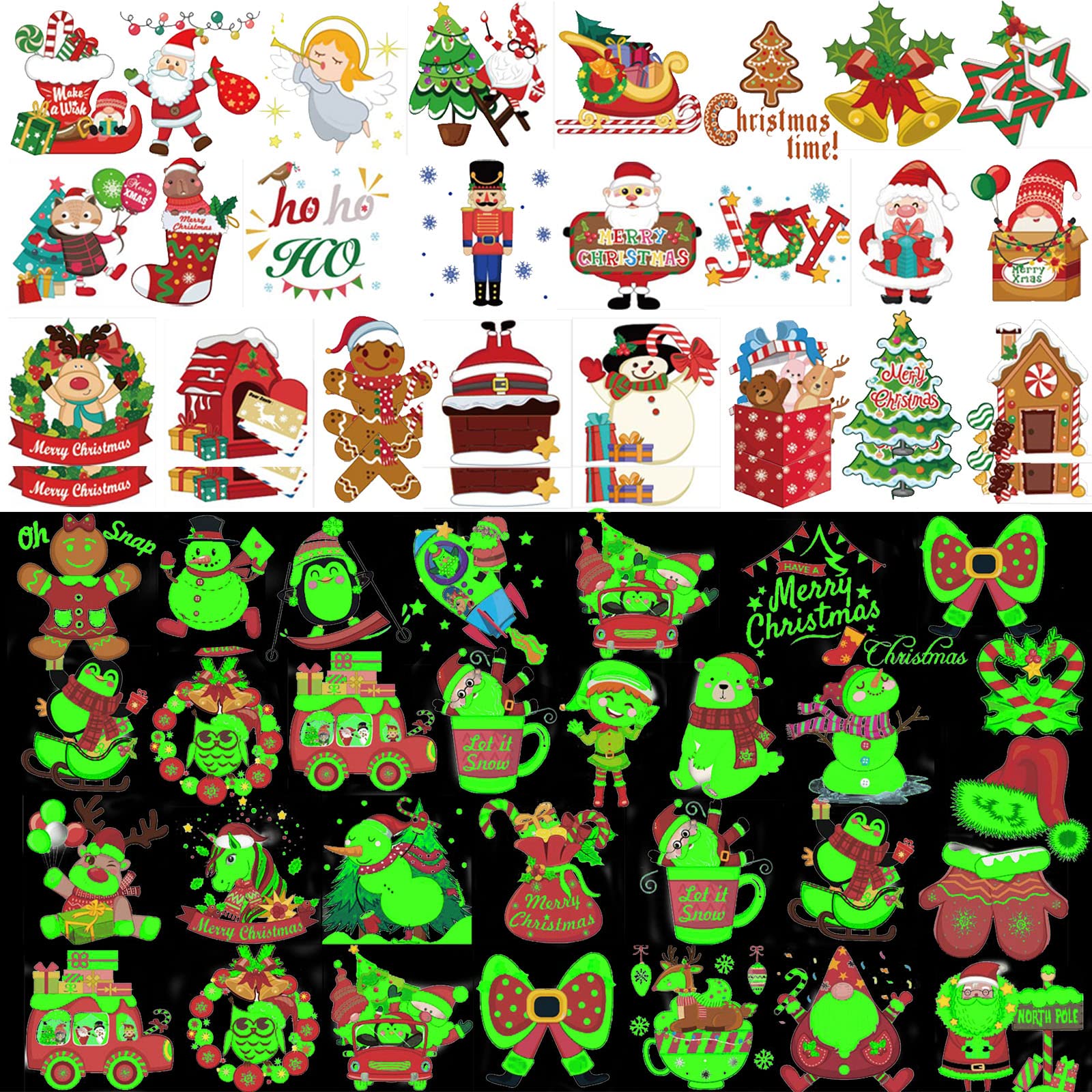 howaf-weihnachts-tattoos-96-st-ck-tempor-re-leucht-tattoos image 2