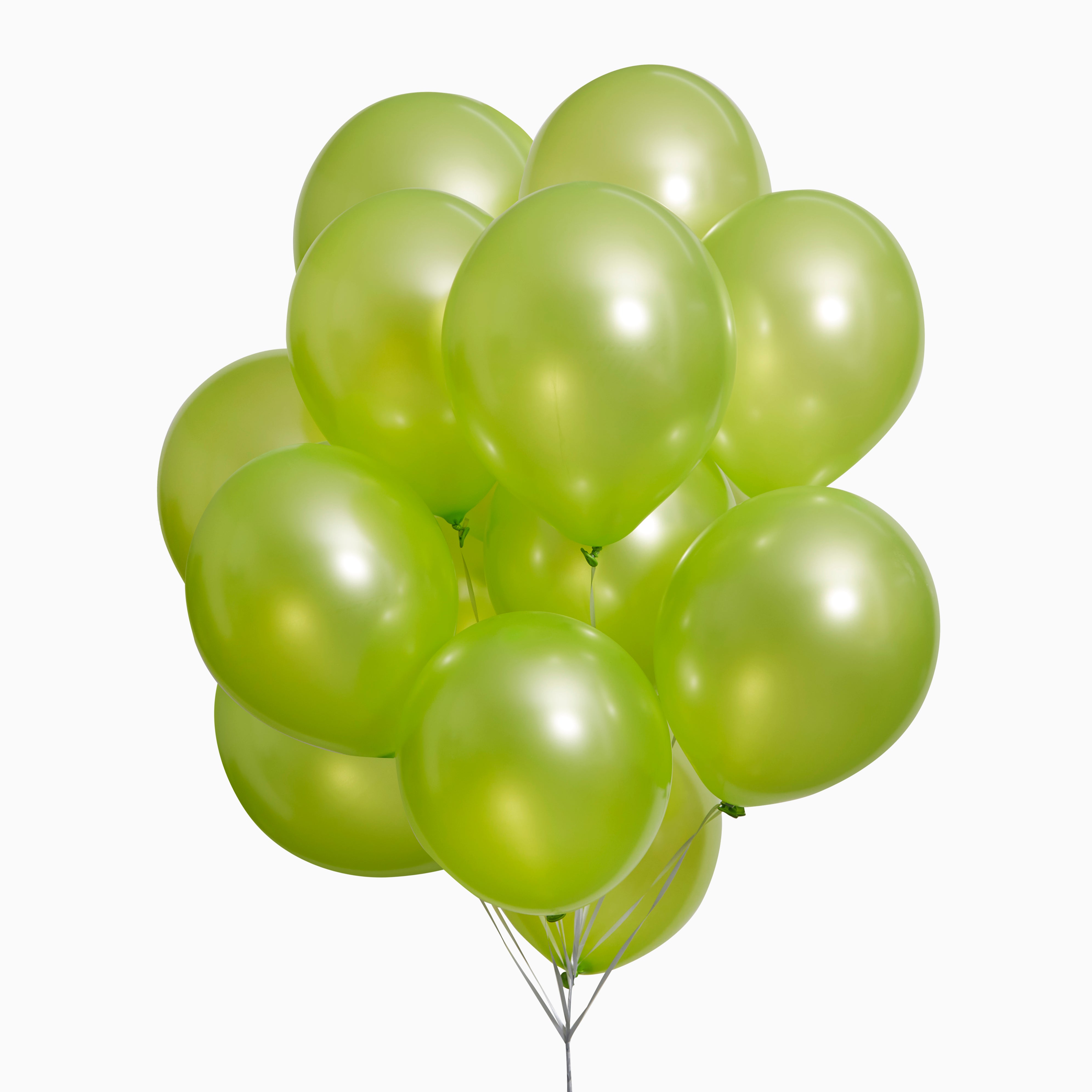 green-paw-metallic-balloons-luftballons-apfelgr-n-25-st-helium image 5