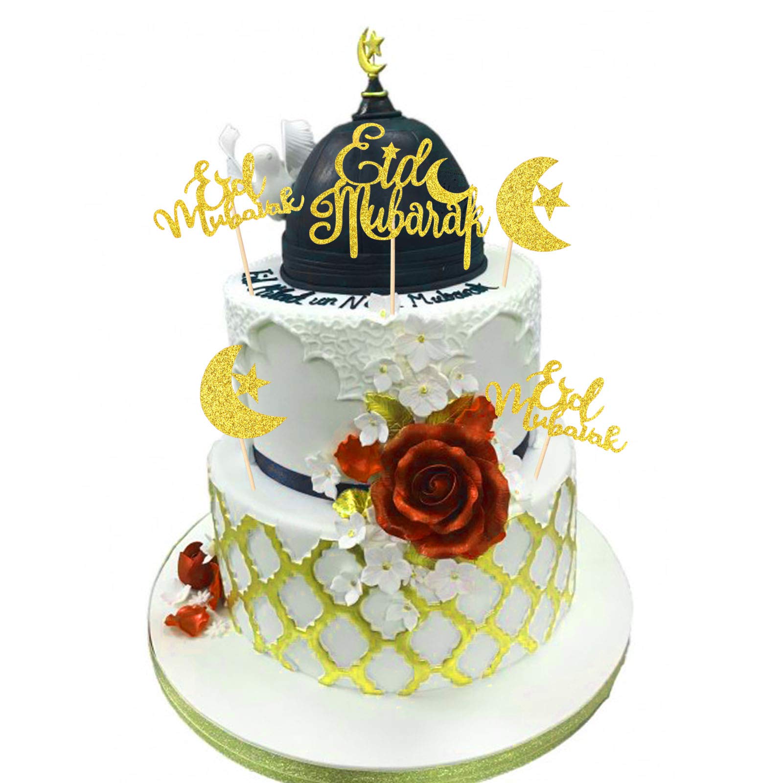 howaf-eid-mubarak-tortendeko-gold-glitzer-21-st-ck-set image 3