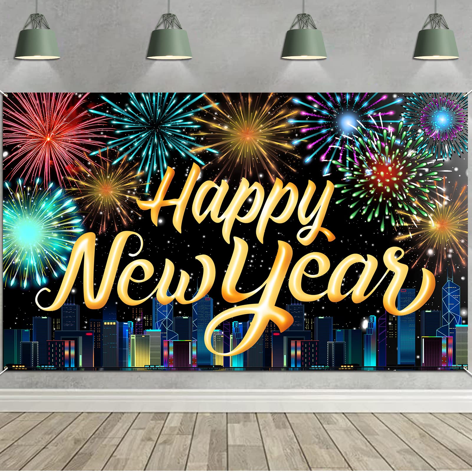 howaf-happy-new-year-banner-stoff-185x110cm-silvester-deko-2027 image 1
