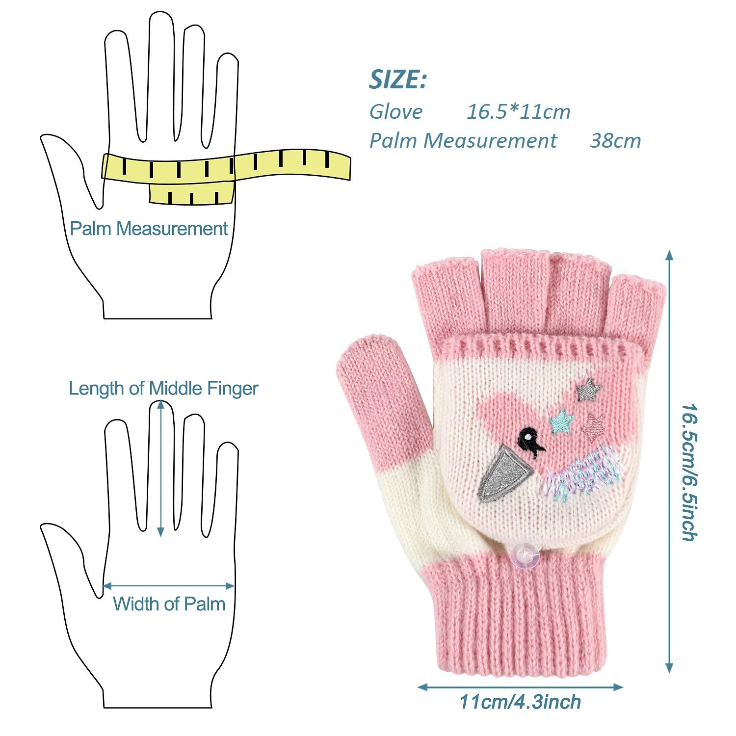tacobear-einhorn-m-tze-kinder-rosa-strickm-tze-handschuh image 6