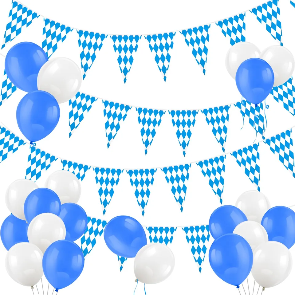 howaf-oktoberfest-deko-set-wimpelkette-luftballons-blau-wei image 1