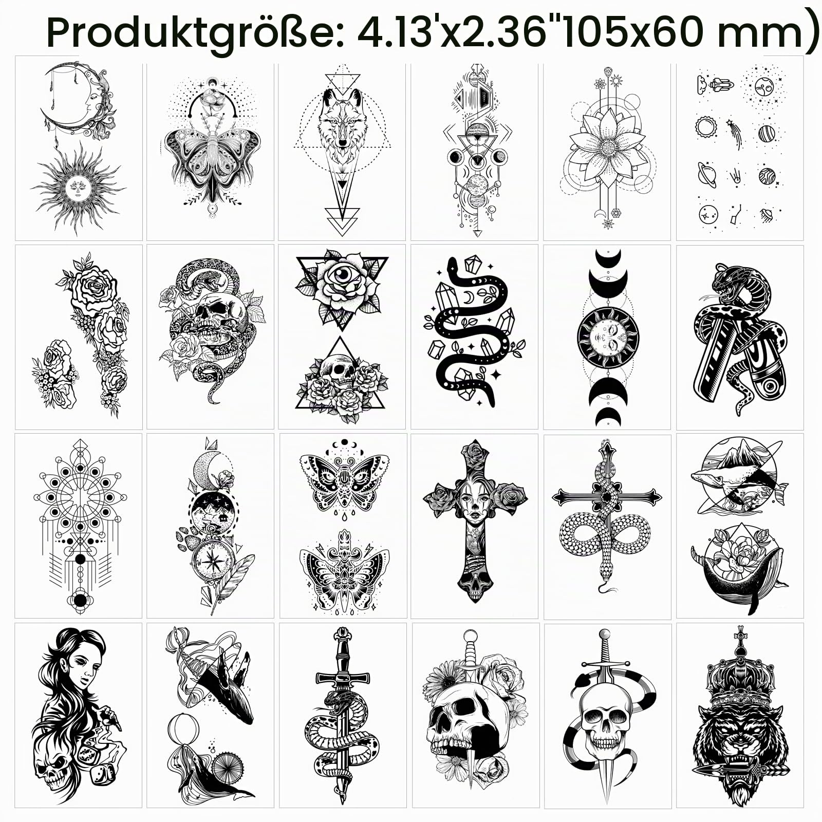 howaf-temporary-tattoos-52-blatt-schmetterling-tattoo-aufkleber image 3