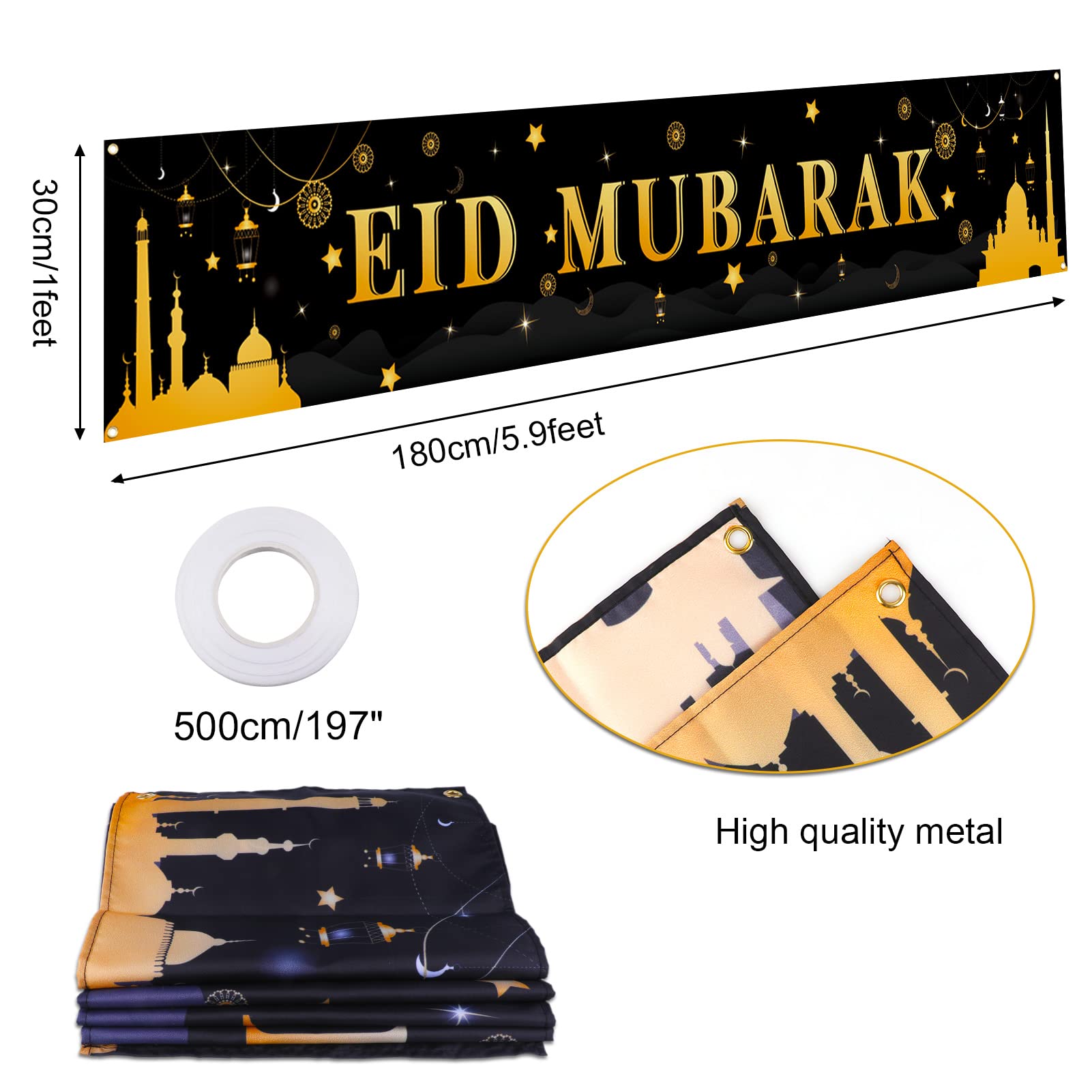 howaf-eid-mubarak-banner-stoff-180-x-30-cm-mond-stern image 2