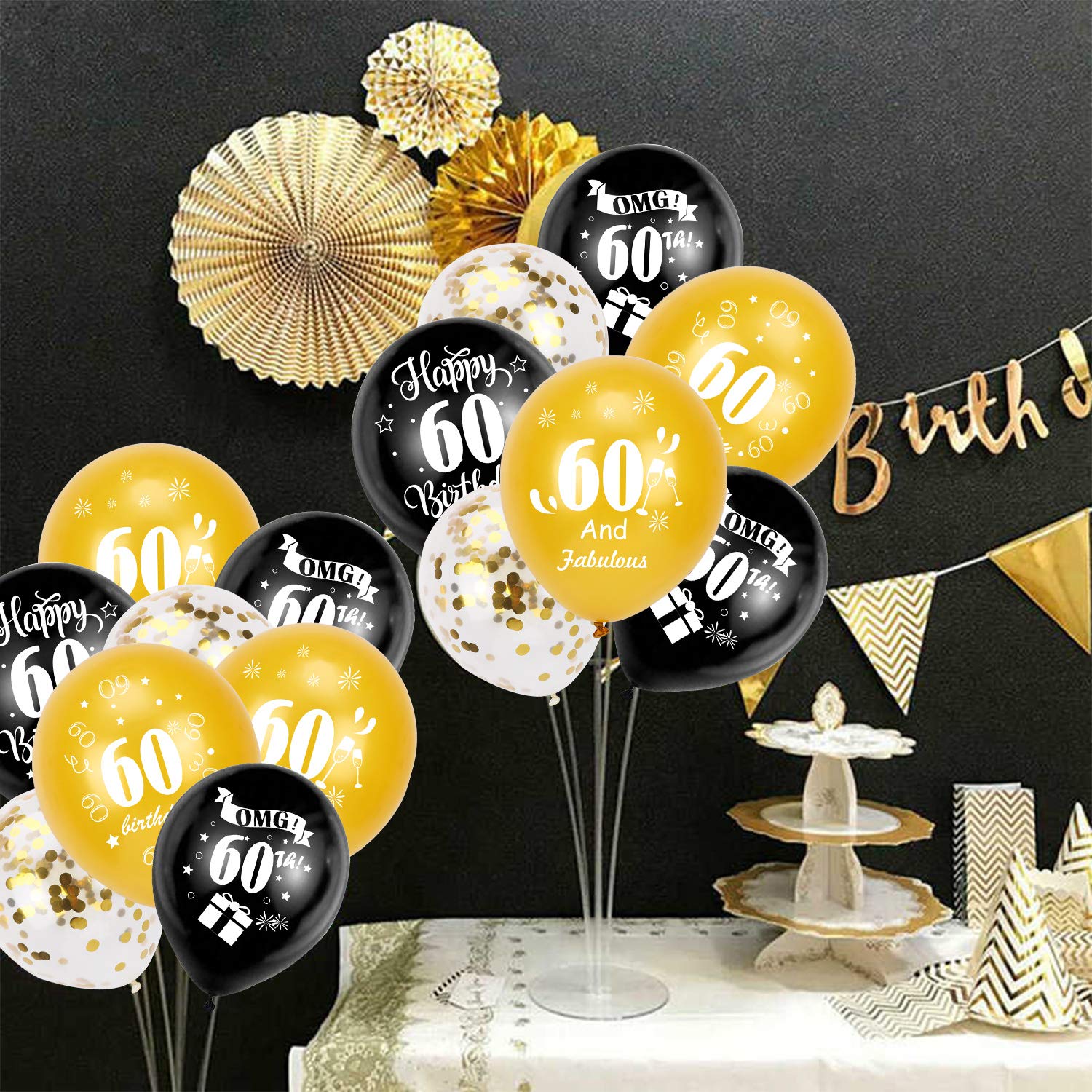 howaf-60-geburtstag-ballons-schwarz-gold-30-st-ck-latex-12-zoll image 5