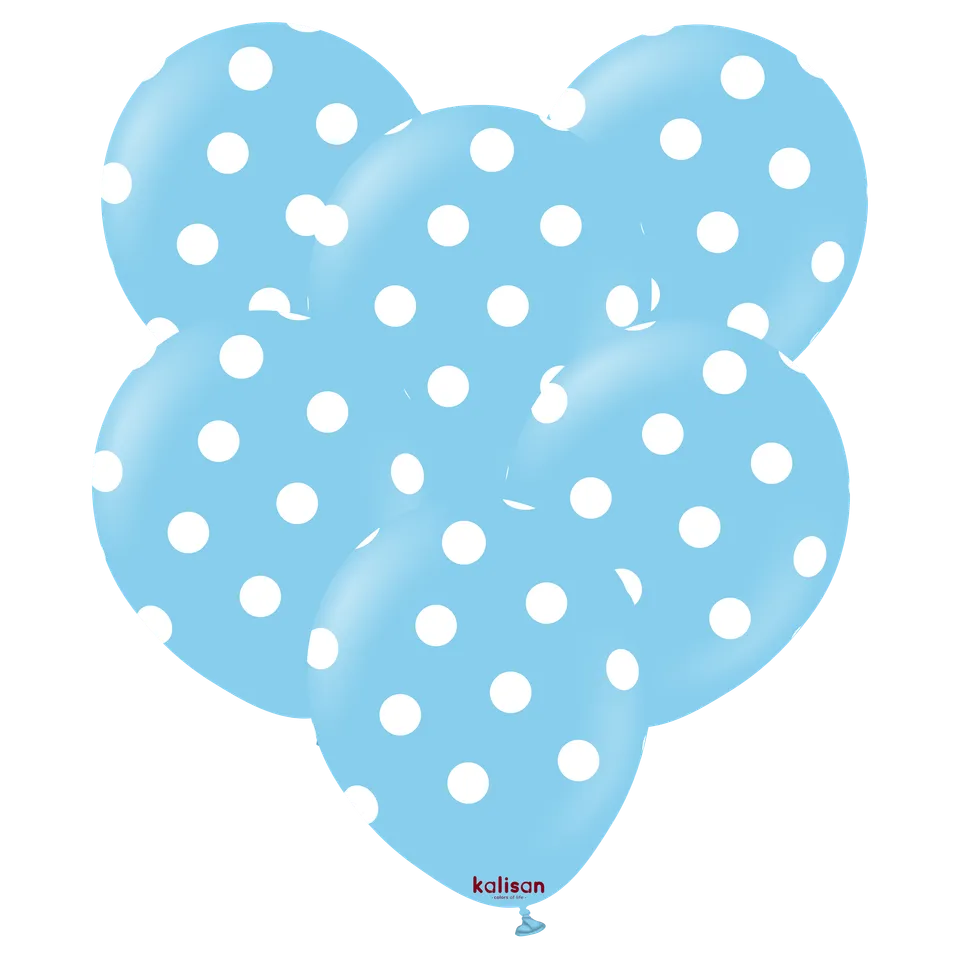 kalisan-party-theme-polka-dots-blue-luftballons-12-zoll-25-st-ck image 1