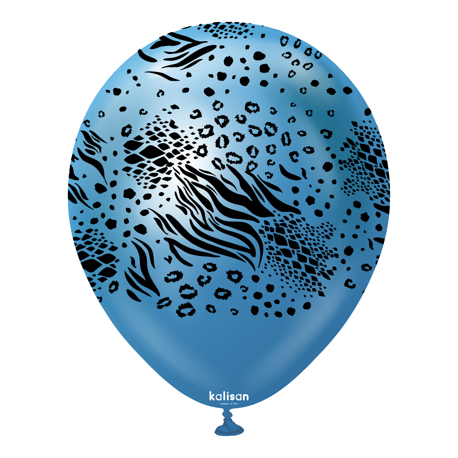 kalisan-safari-mutant-luftballon-12-zoll-mirror-blue-25er-latex image 1