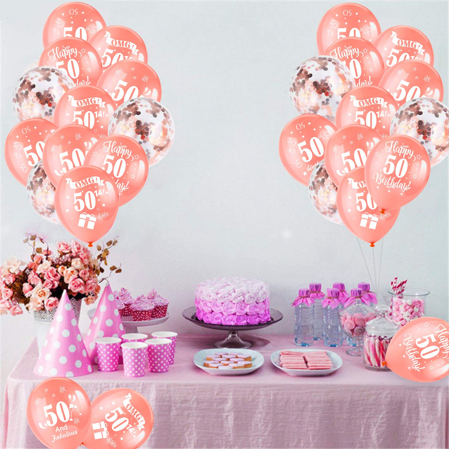howaf-50-geburtstag-luftballons-rosegold-30-st-ck-konfetti-set image 5