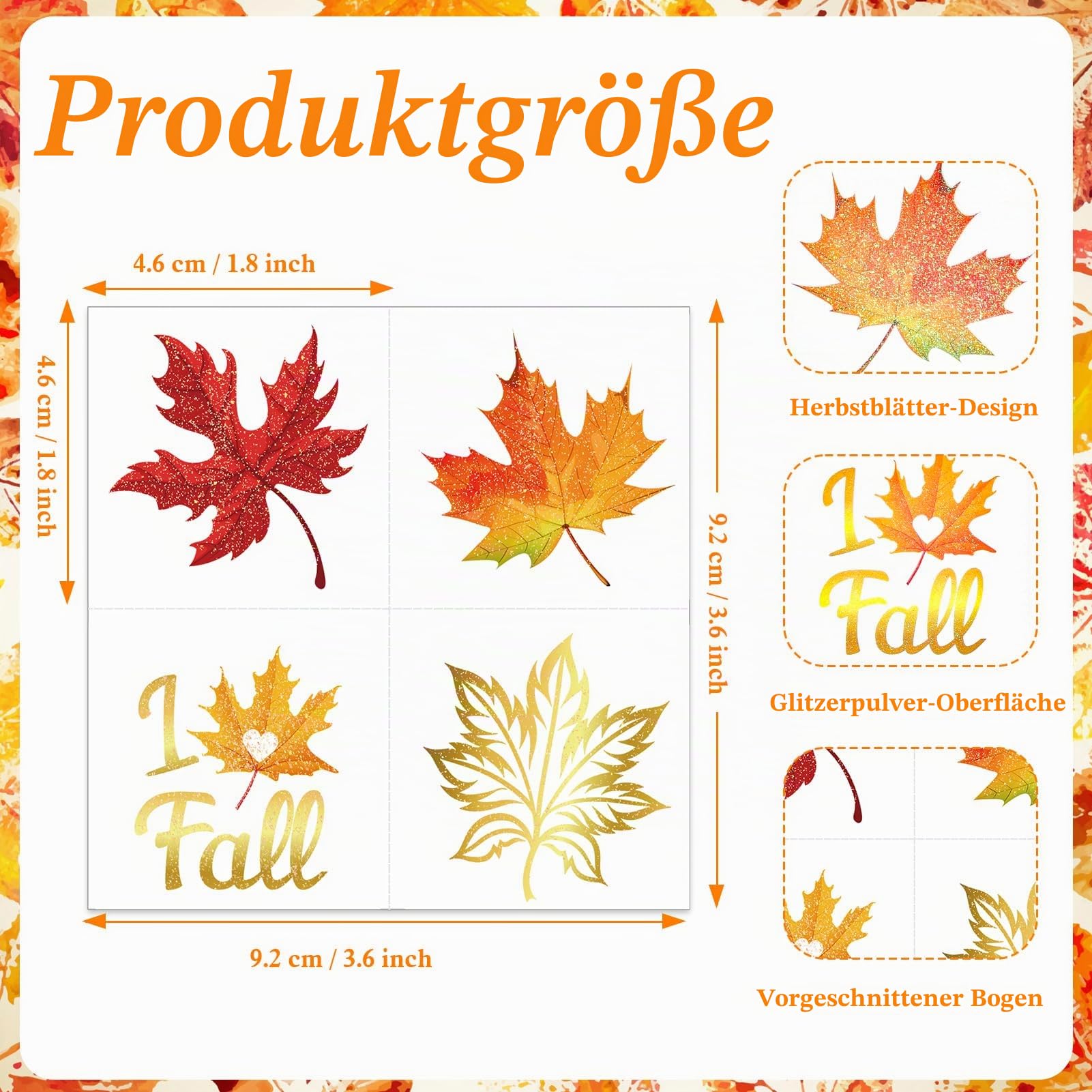 howaf-herbst-tattoos-glitzer-72-st-ck-ahornbl-tter image 2