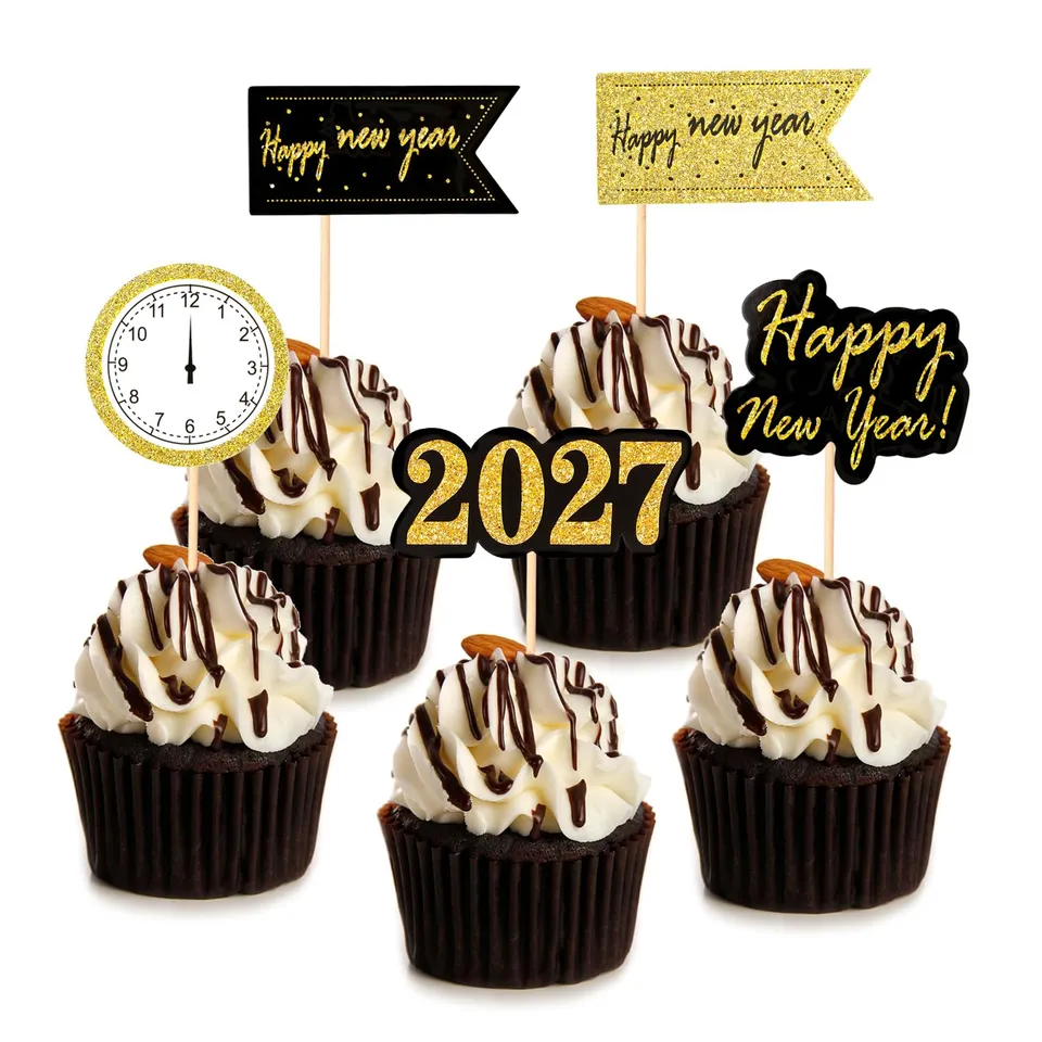 howaf-silvester-deko-2027-cupcake-topper-happy-new-year-25-st-ck image 1