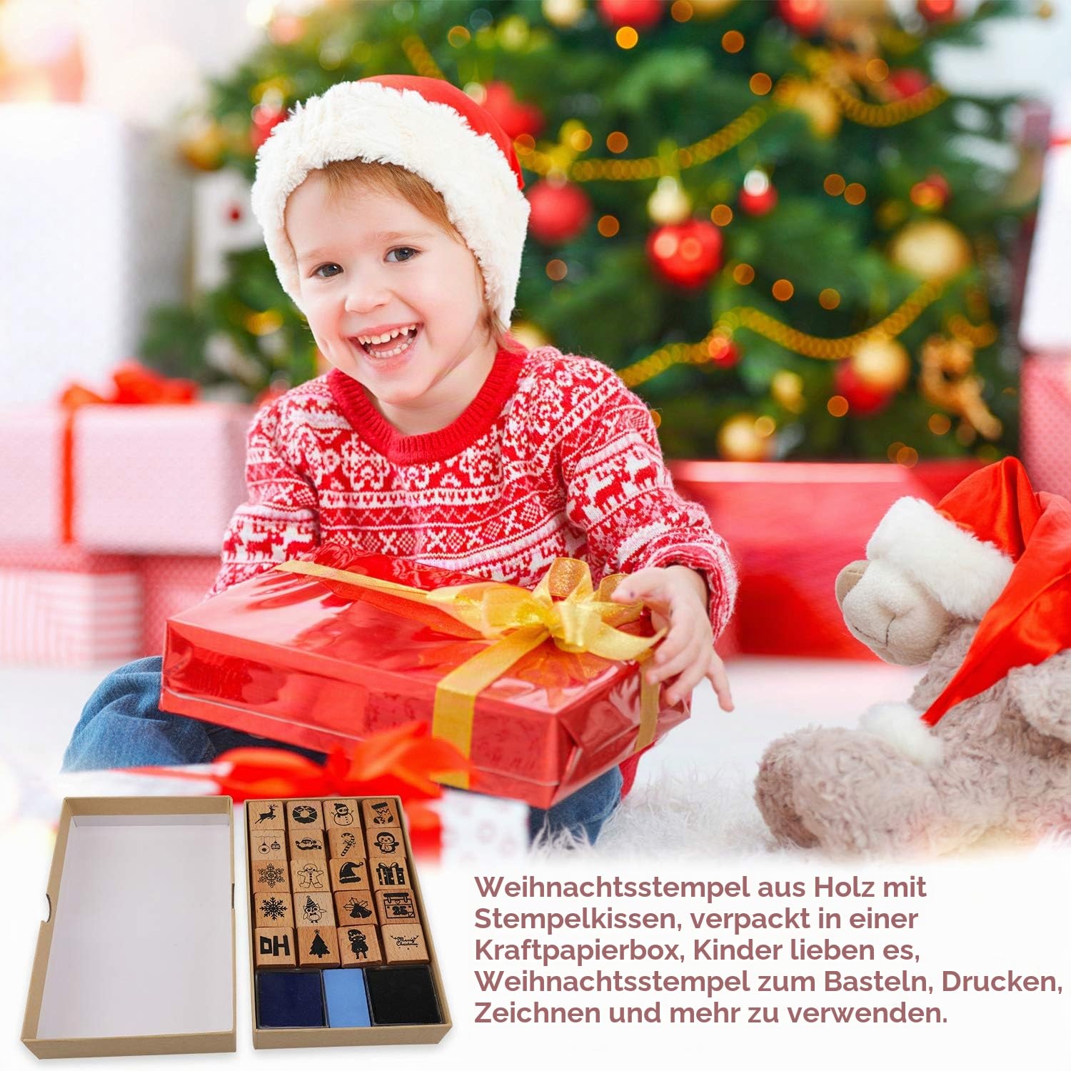 howaf-weihnachten-stempel-set-holz-24-teilig-mit-kissen image 7