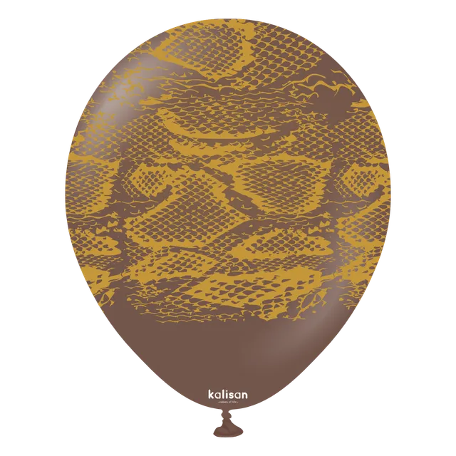 kalisan-safari-theme-snake-chocolate-luftballons-25-st-ck-braun-gold image 1