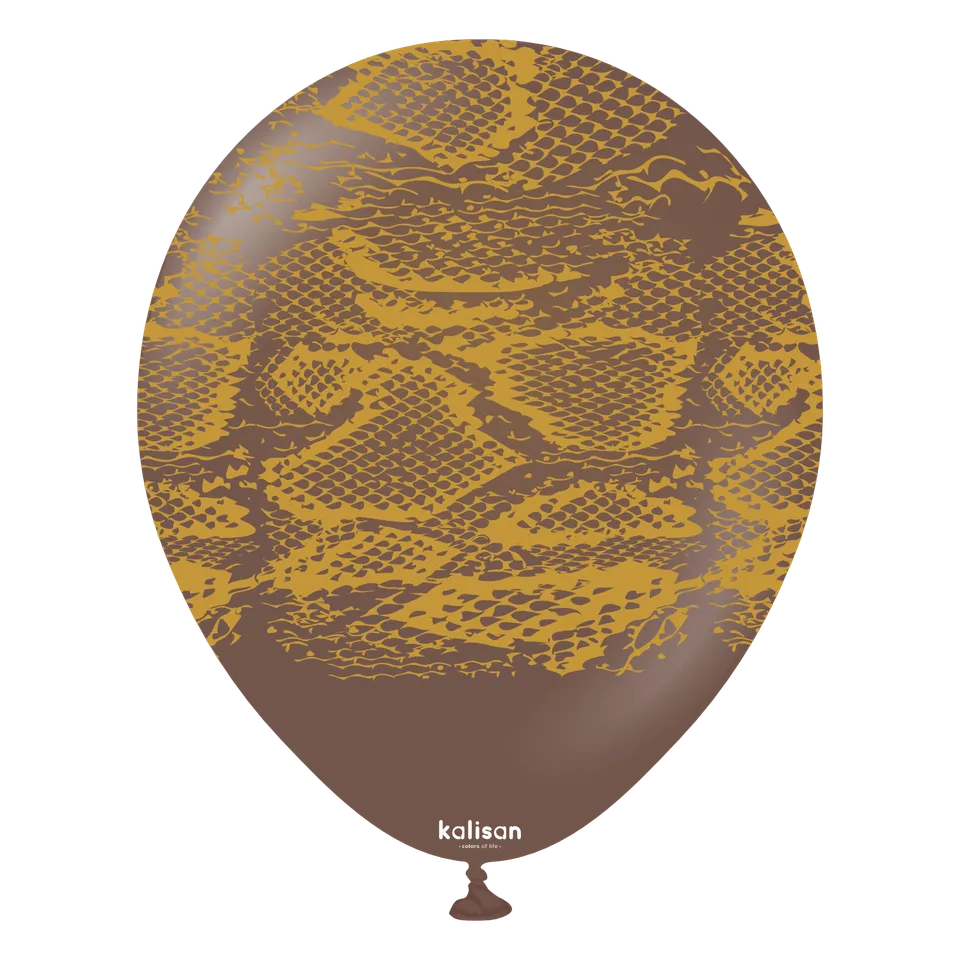 kalisan-safari-theme-snake-chocolate-luftballons-25-st-ck-braun-gold image 1