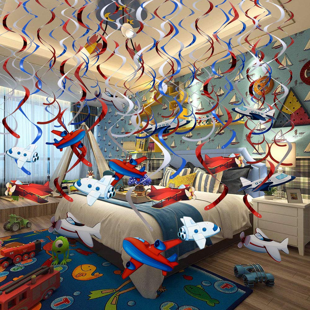 howaf-flugzeug-h-ngedeko-30-teilig-geburtstag-spiralen-folie image 4