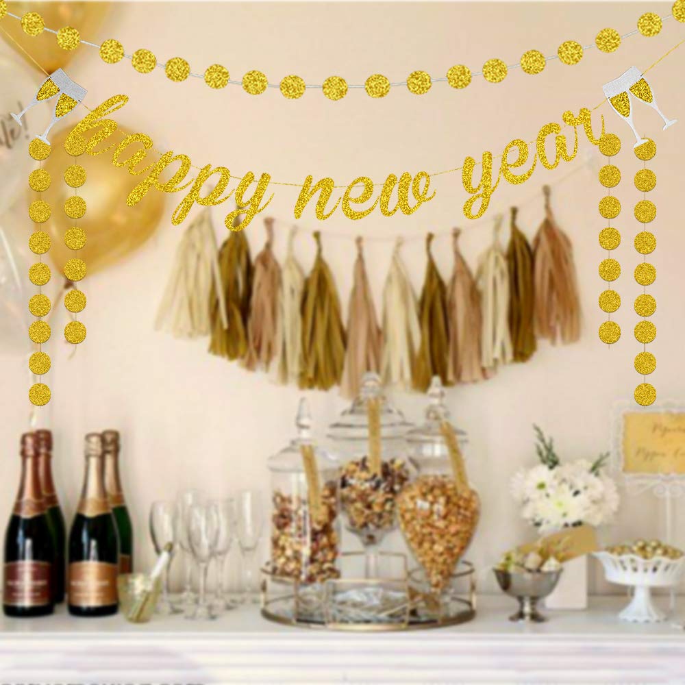 howaf-silvester-girlande-happy-new-year-banner-gold-glitzer-3m image 6
