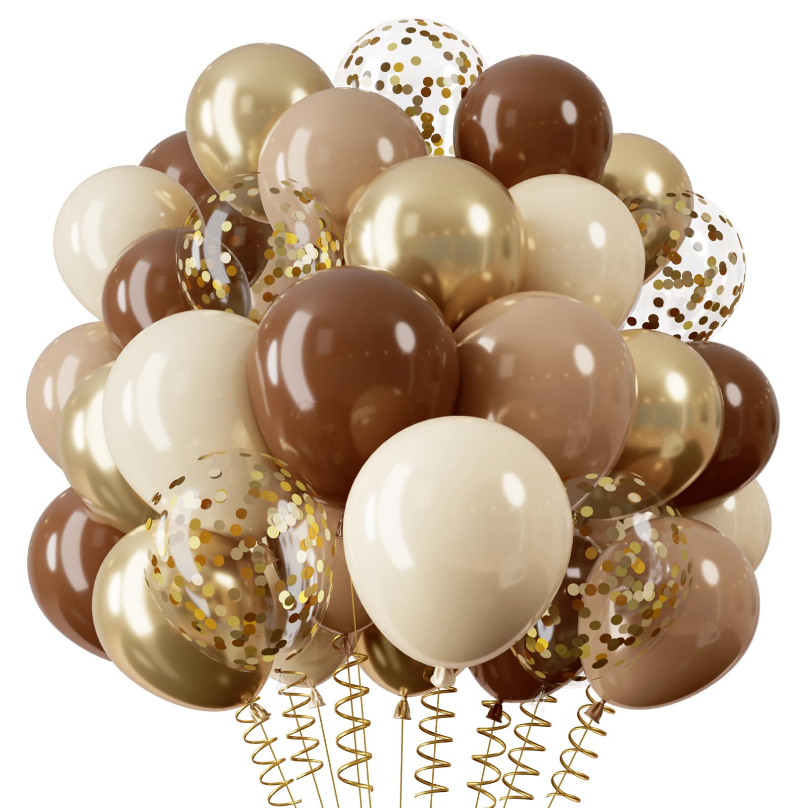 qifu-luftballons-braun-gold-36-st-ck-12-zoll-mit-konfetti image 1