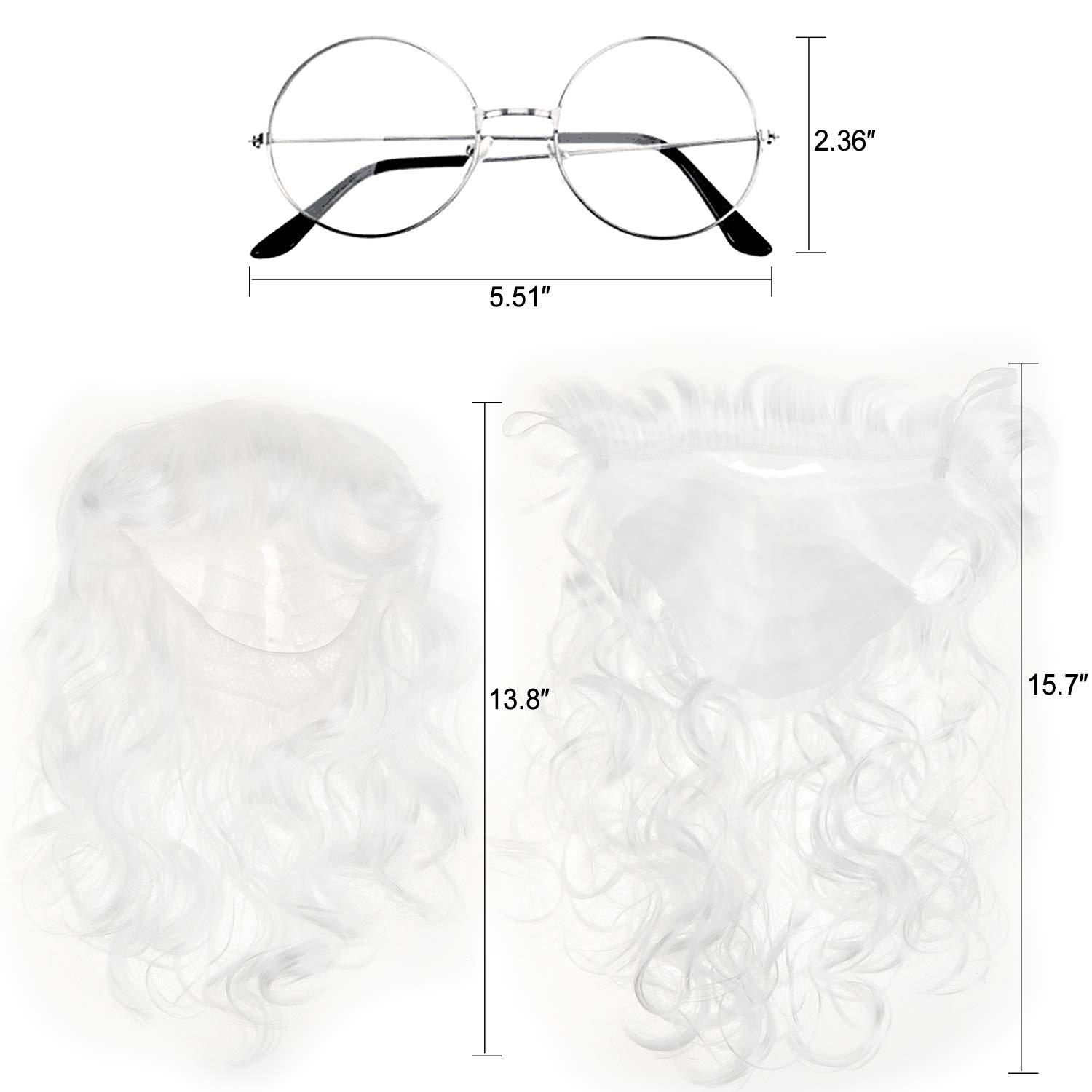 howaf-weihnachtsmann-per-cke-bart-brille-set-wei-einheitsgr-e image 3