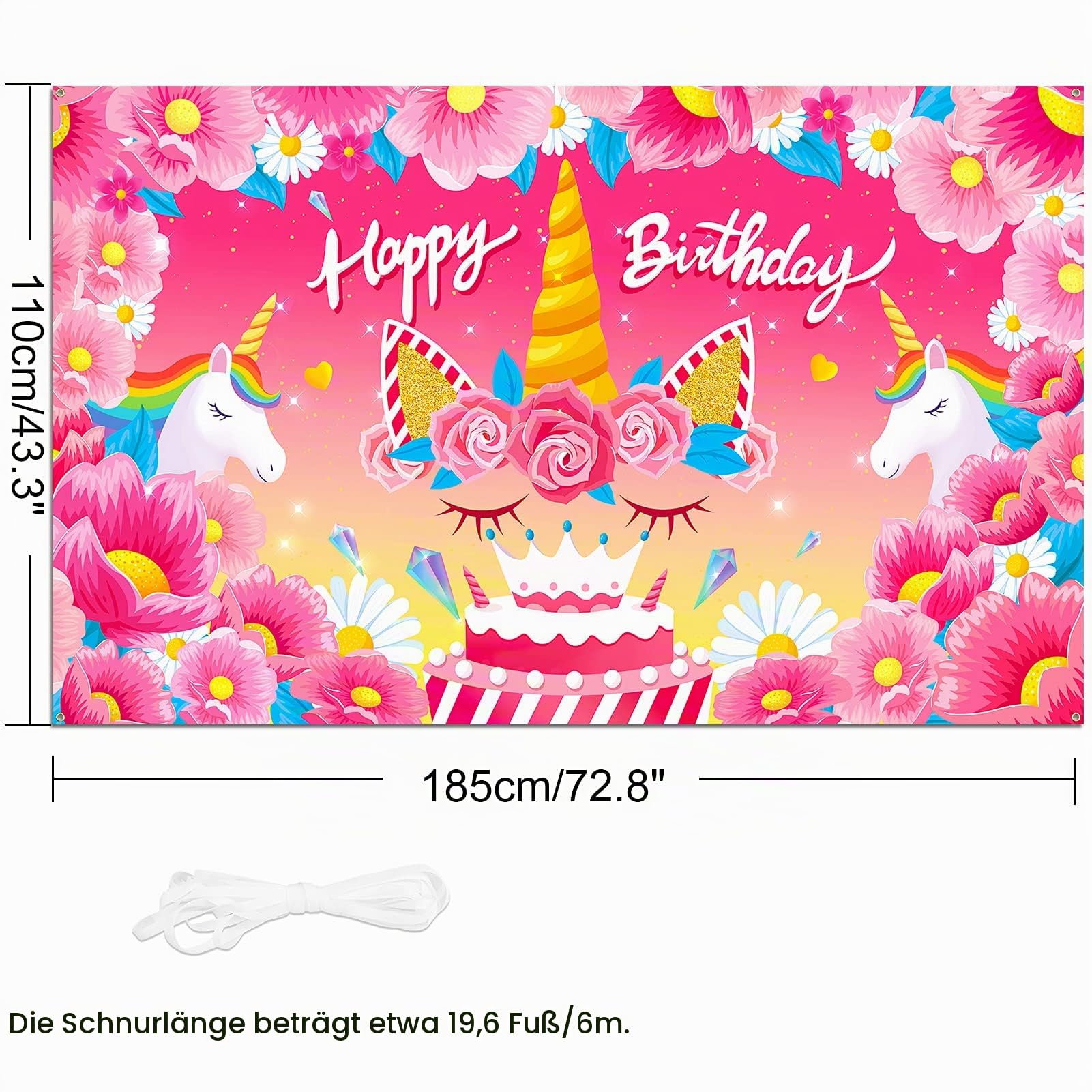howaf-einhorn-happy-birthday-banner-stoff-185x110-cm image 2