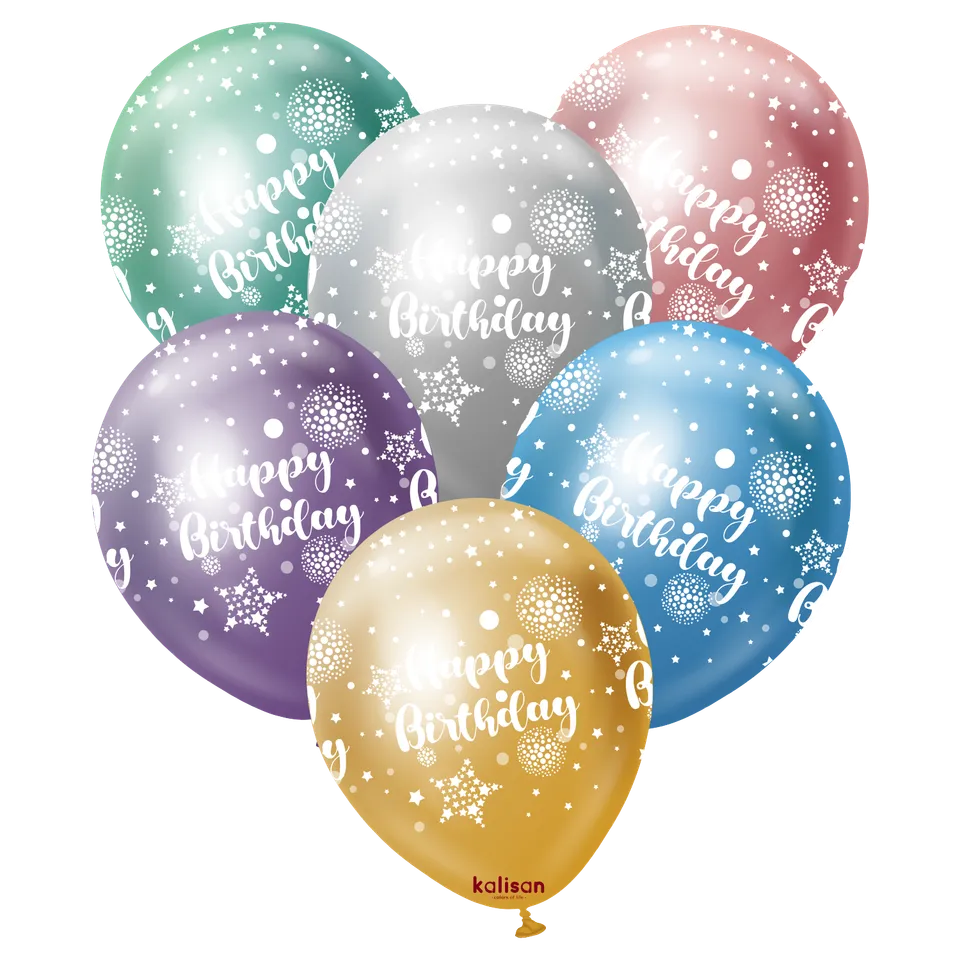 kalisan-happy-birthday-mirror-luftballons-25-stk-12-bunt image 1