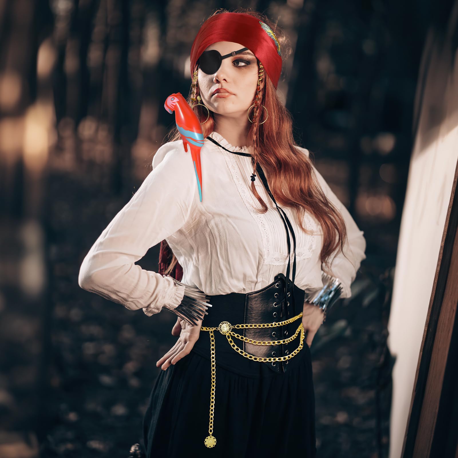 howaf-piratenkost-m-damen-rot-accessoire-set-fasching image 5