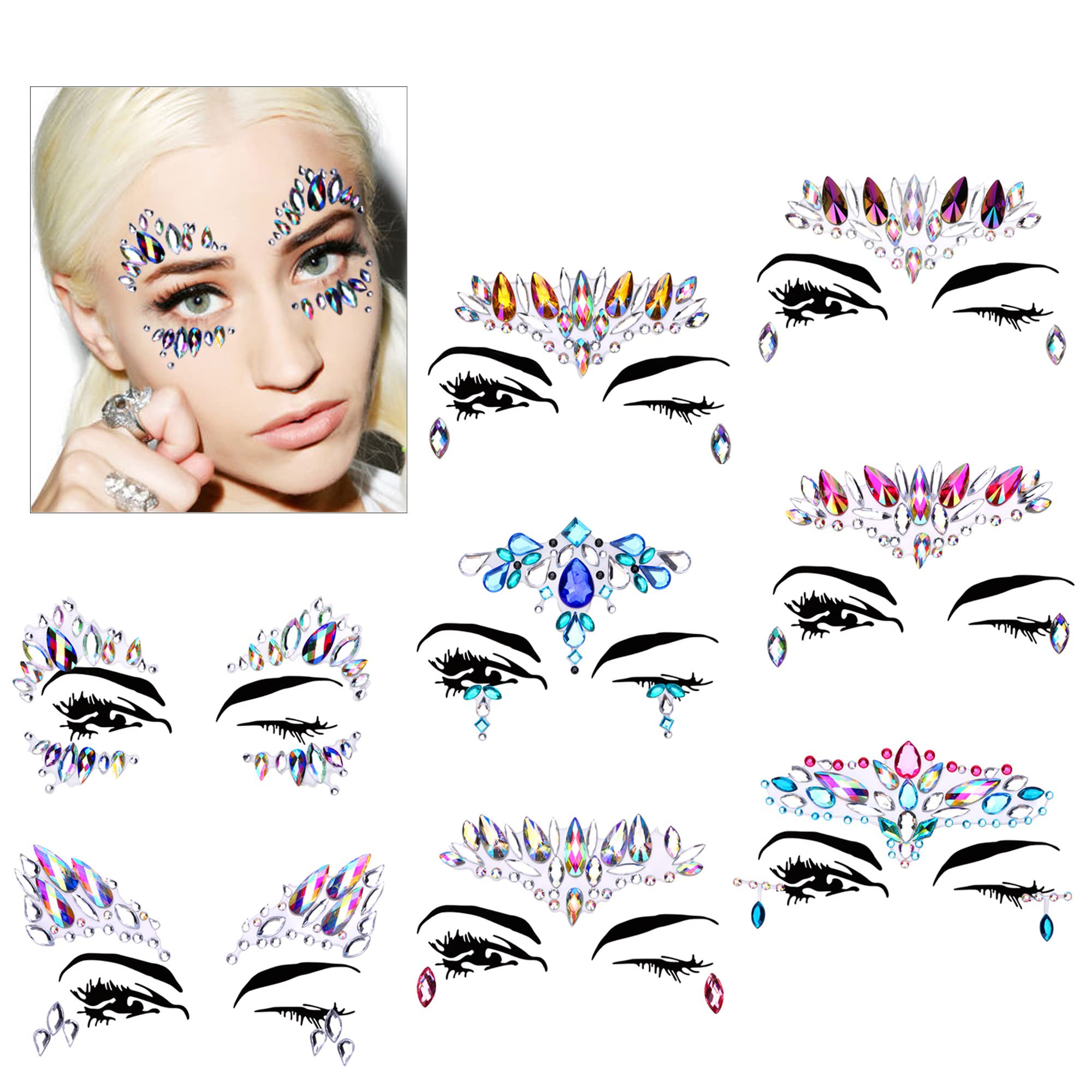 howaf-strasssteine-gesicht-selbstklebend-face-gems-8-st-ck image 1