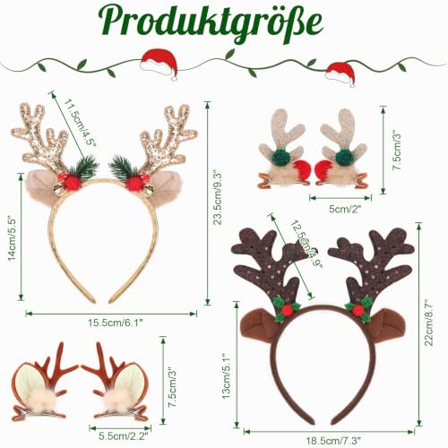 howaf-rentier-haarreif-gold-weihnachts-haarschmuck-4-tlg-geweih image 7