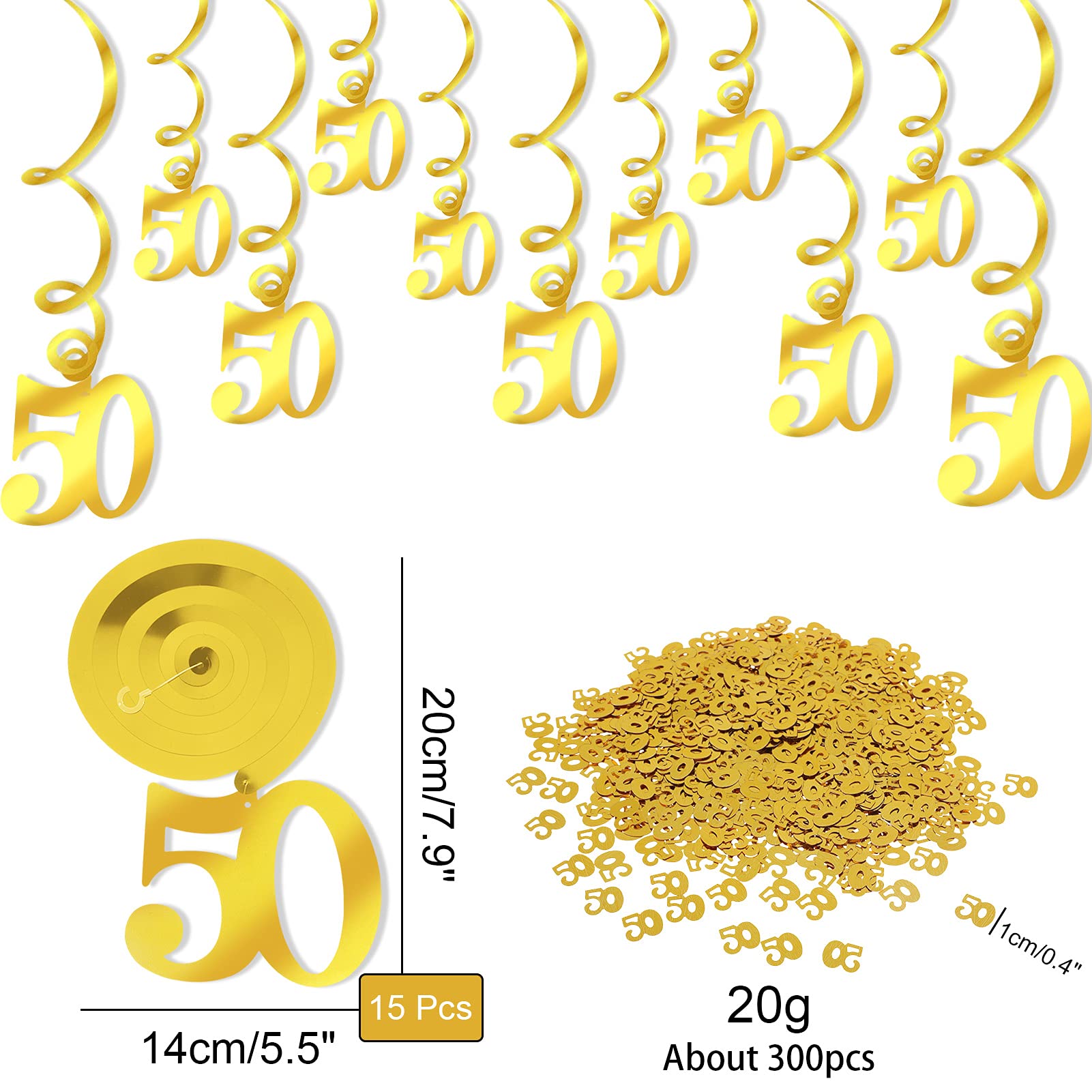 howaf-goldene-hochzeit-deko-set-gold-zahl-50-ballons-banner-konfetti image 5