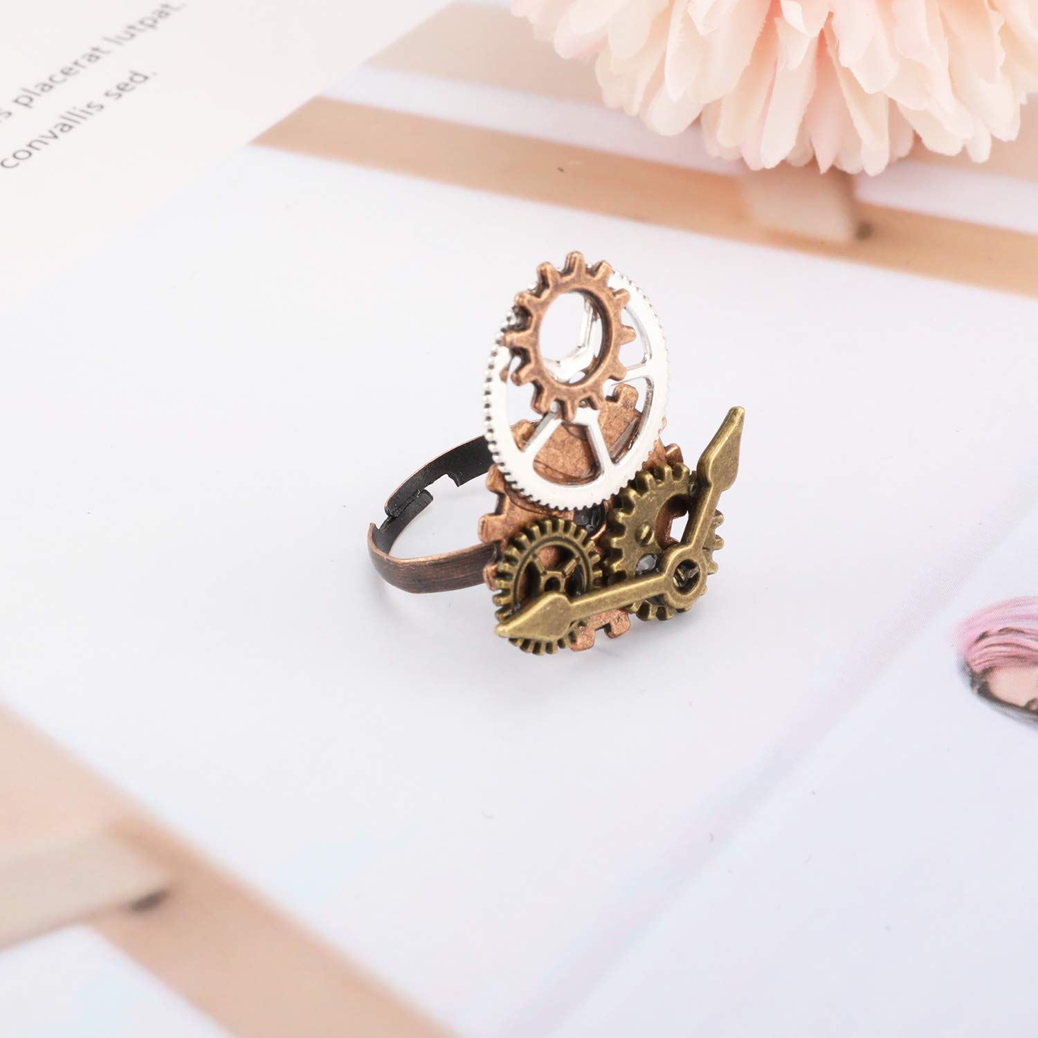 howaf-steampunk-zahnr-der-schmuckset-halskette-ohrringe-ring-damen image 5