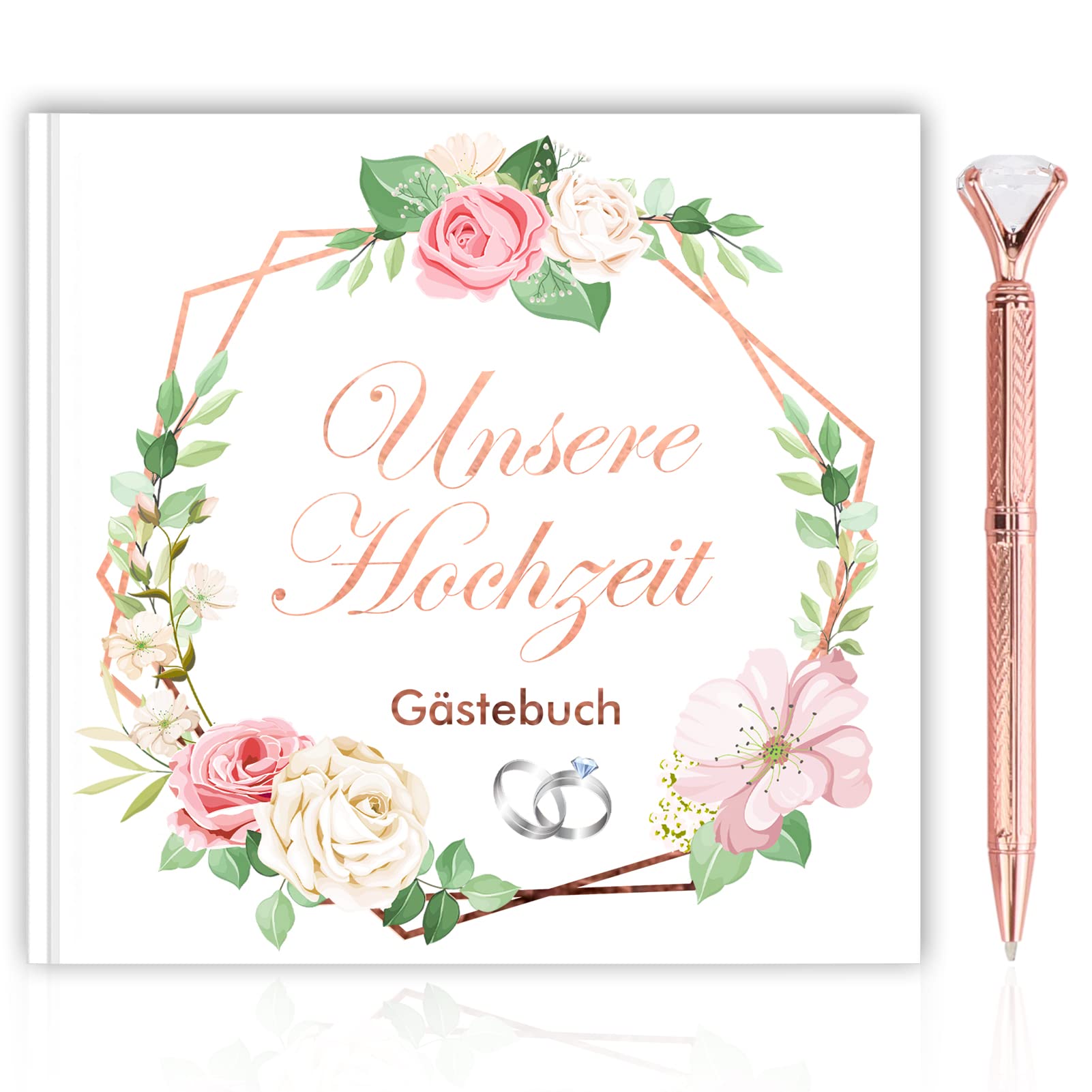 howaf-g-stebuch-hochzeit-unsere-hochzeit-wei-60-seiten-stift image 1
