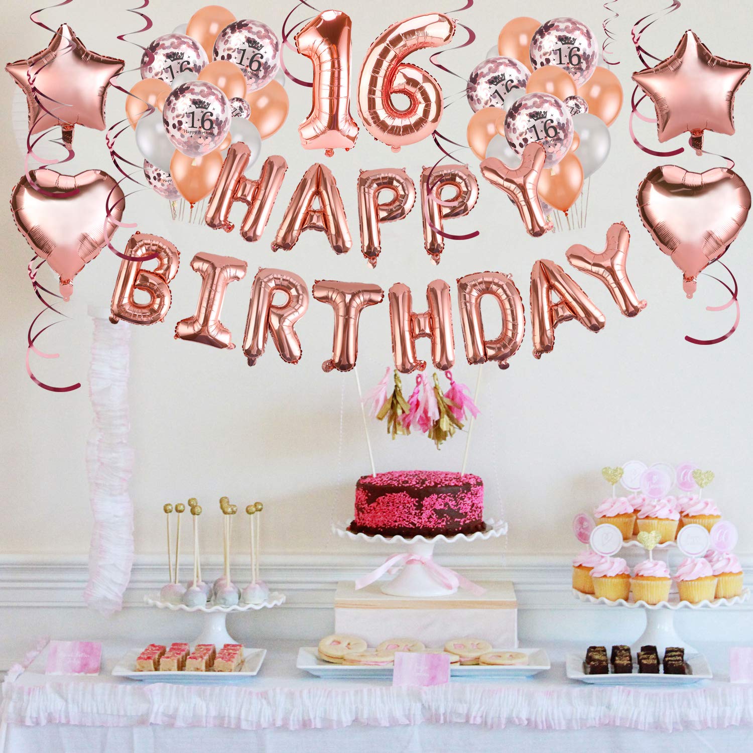 howaf-sweet-16-geburtstag-deko-ballon-set-rosegold-16 image 5