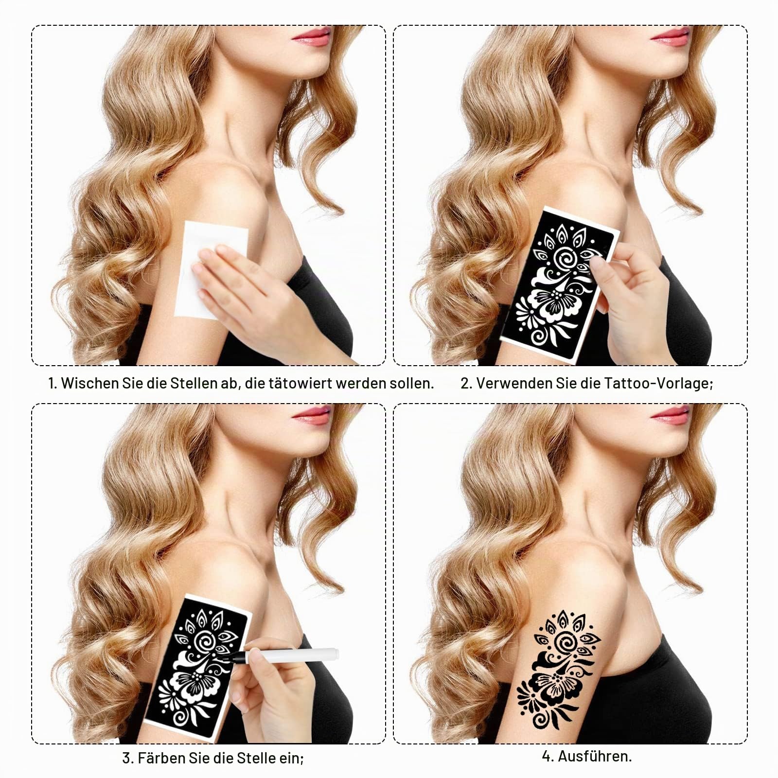howaf-henna-schablonen-tattoo-stencil-set-a-9-blatt image 5