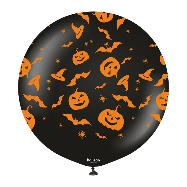 kalisan-halloween-theme-1-luftballon-24-zoll-schwarz-orange image 1