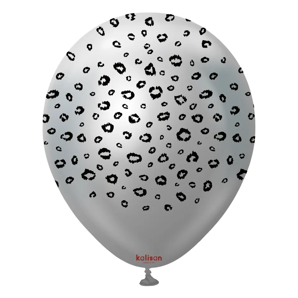 kalisan-safari-leopard-luftballons-mirror-silver-schwarz-12-25-st-ck image 1