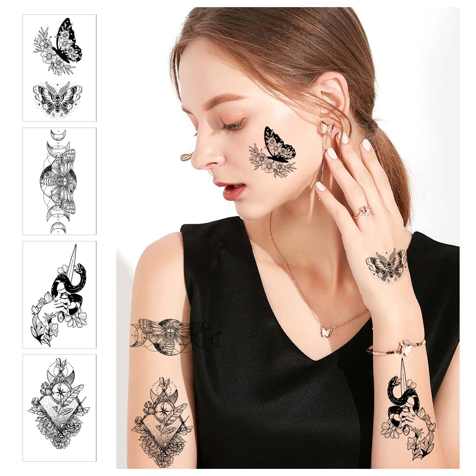 howaf-temporary-tattoos-52-blatt-schmetterling-tattoo-aufkleber image 4