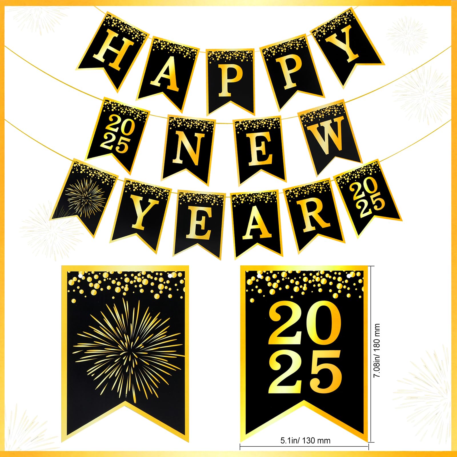 howaf-frohes-neues-jahr-banner-schwarz-gold-h-ngegirlande image 2