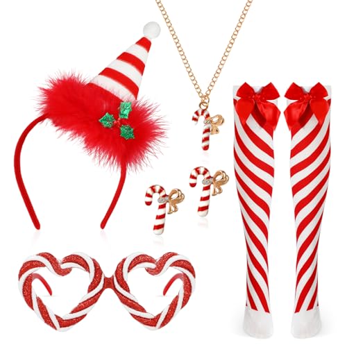 howaf-zuckerstange-kost-m-damen-rot-weihnachten-haarreif-set image 8