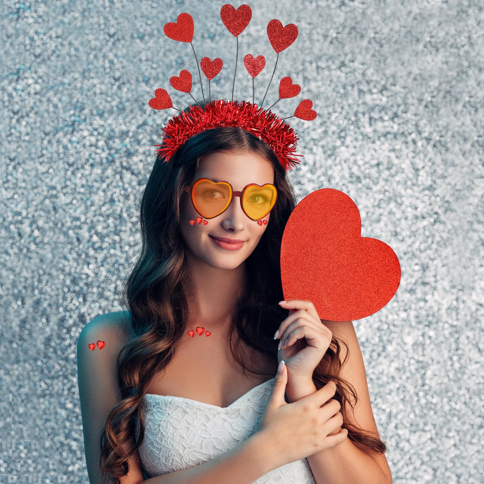 howaf-herz-haarreif-set-herzbrille-valentinstag-rot image 6