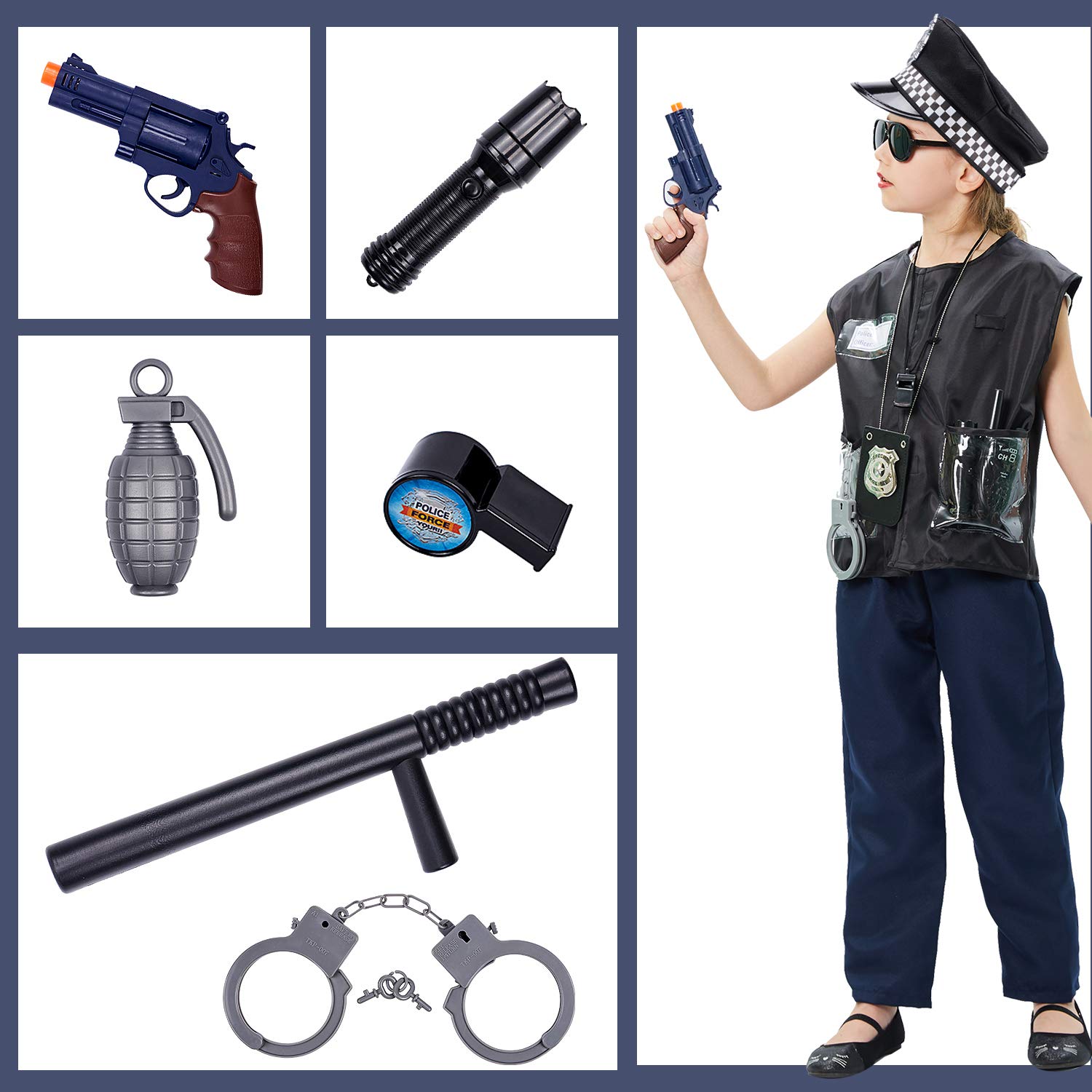 tacobear-costume-polizei-kost-m-kinder-mit-weste-zubeh-r image 3