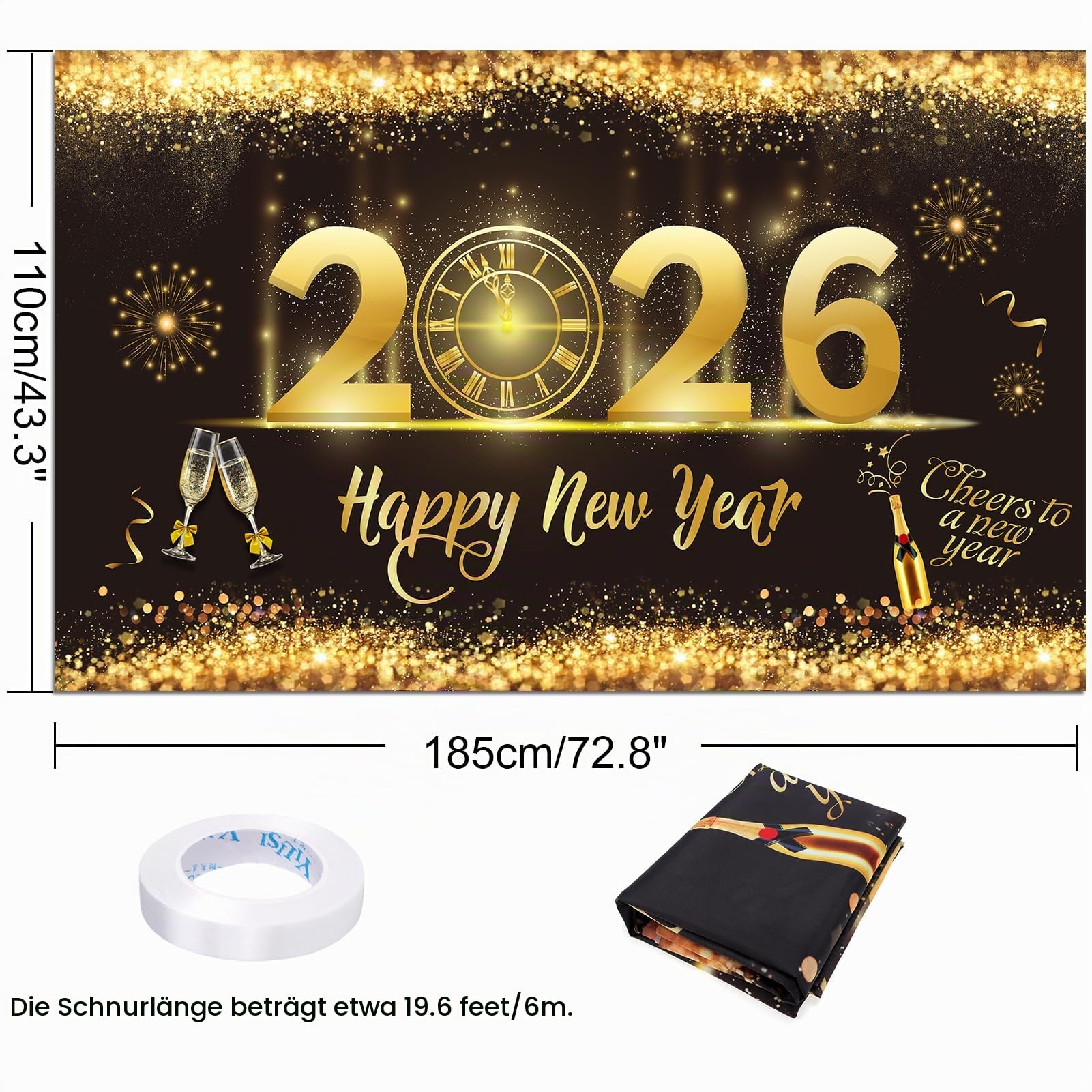howaf-silvester-banner-2027-stoff-schwarz-gold-185x110-cm image 2