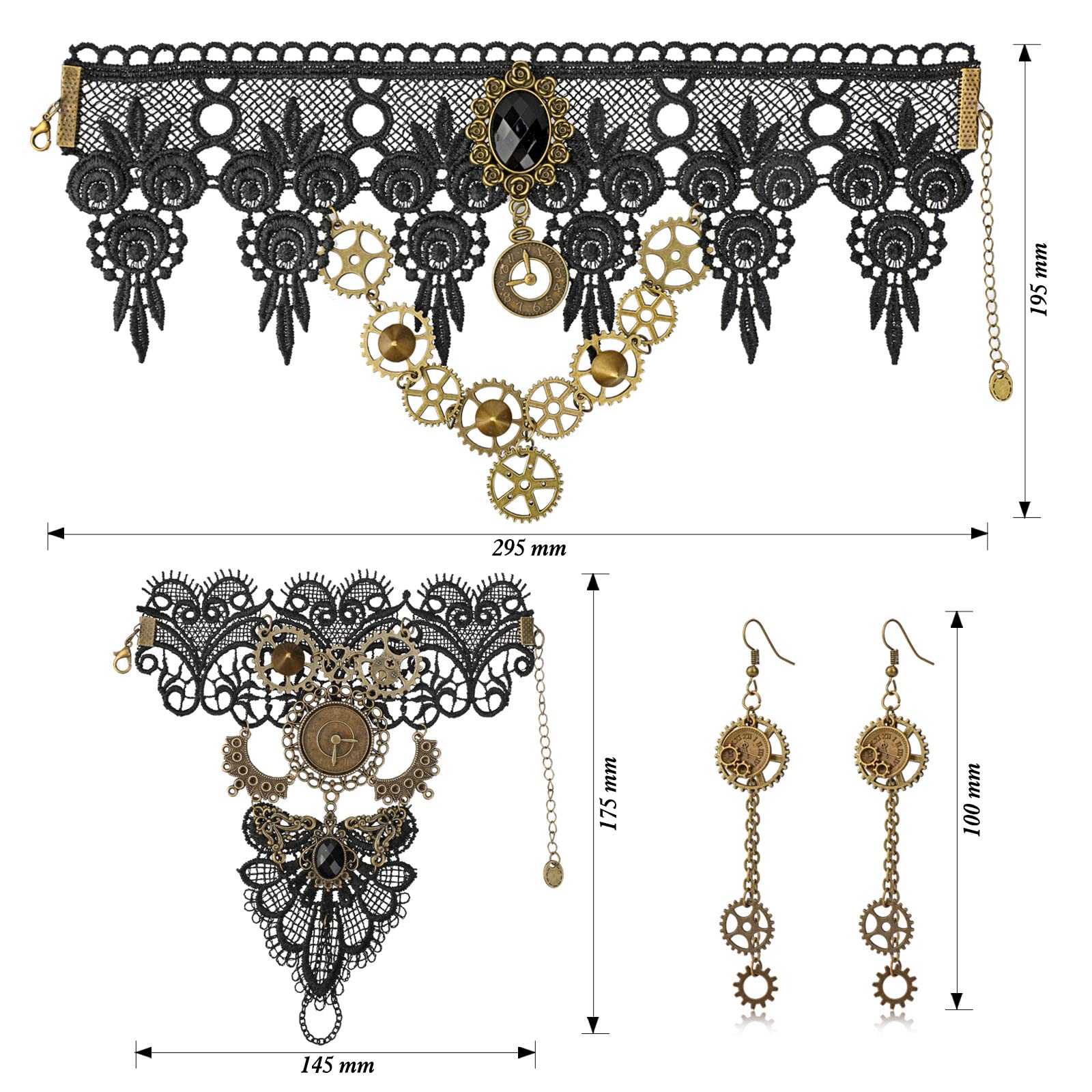 howaf-steampunk-1-schmuckset-damen-zahnr-der-spitze image 2