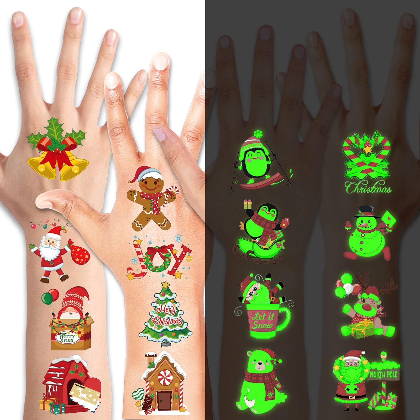 howaf-weihnachts-tattoos-96-st-ck-tempor-re-leucht-tattoos image 4
