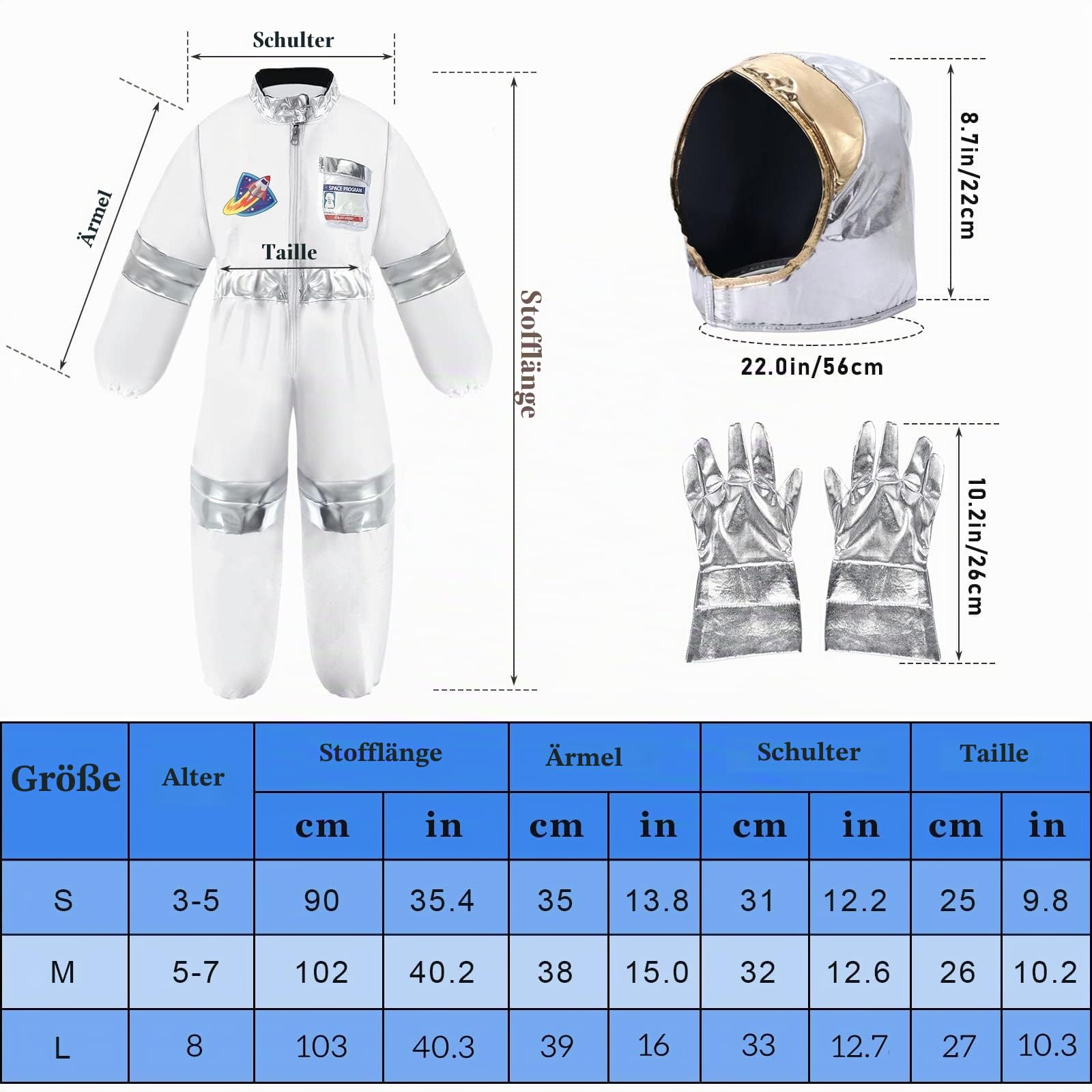 tacobear-costume-astronaut-kost-m-kinder-mit-helm-3-6-jahre image 3